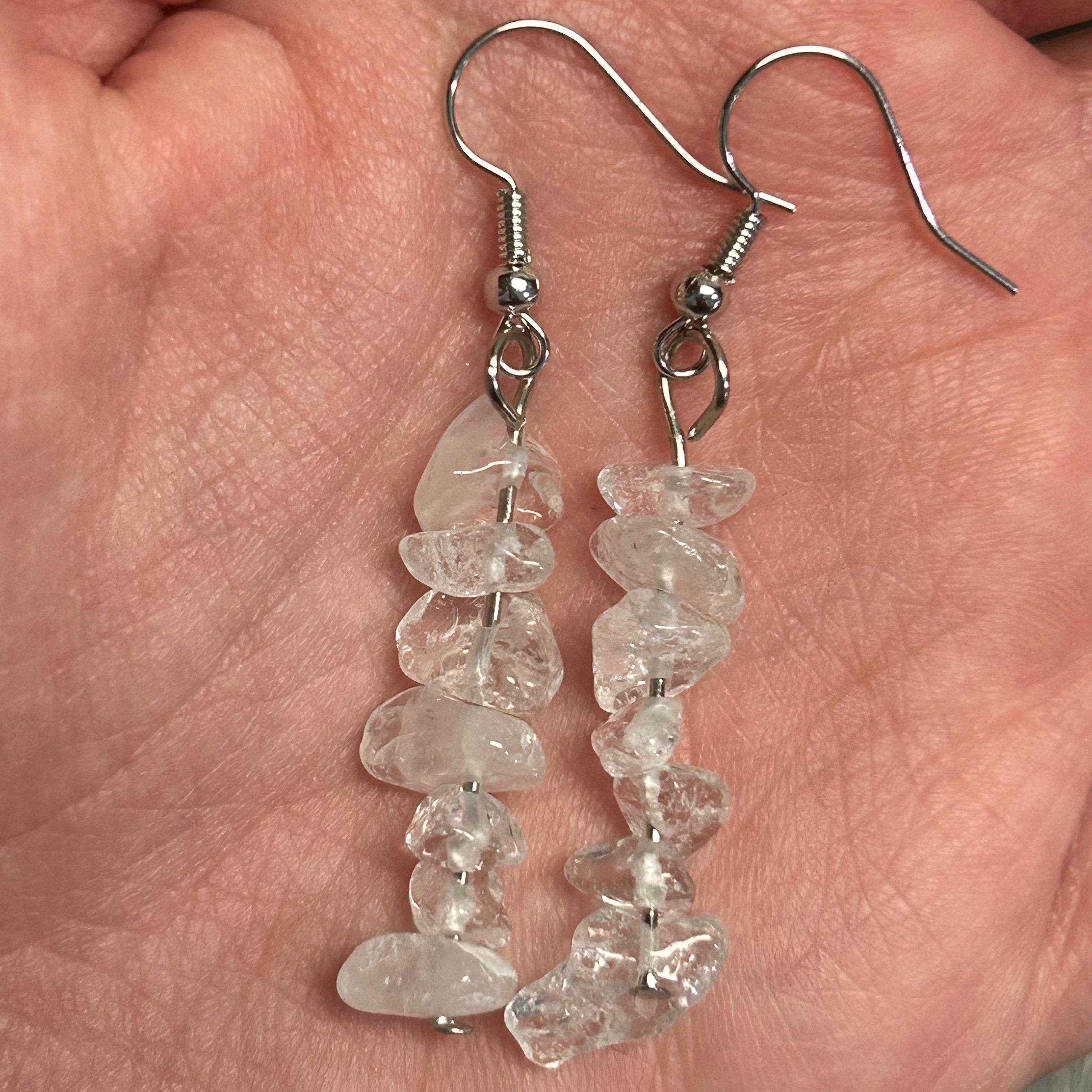 clear quartz inexpensive crystal earrings bulk