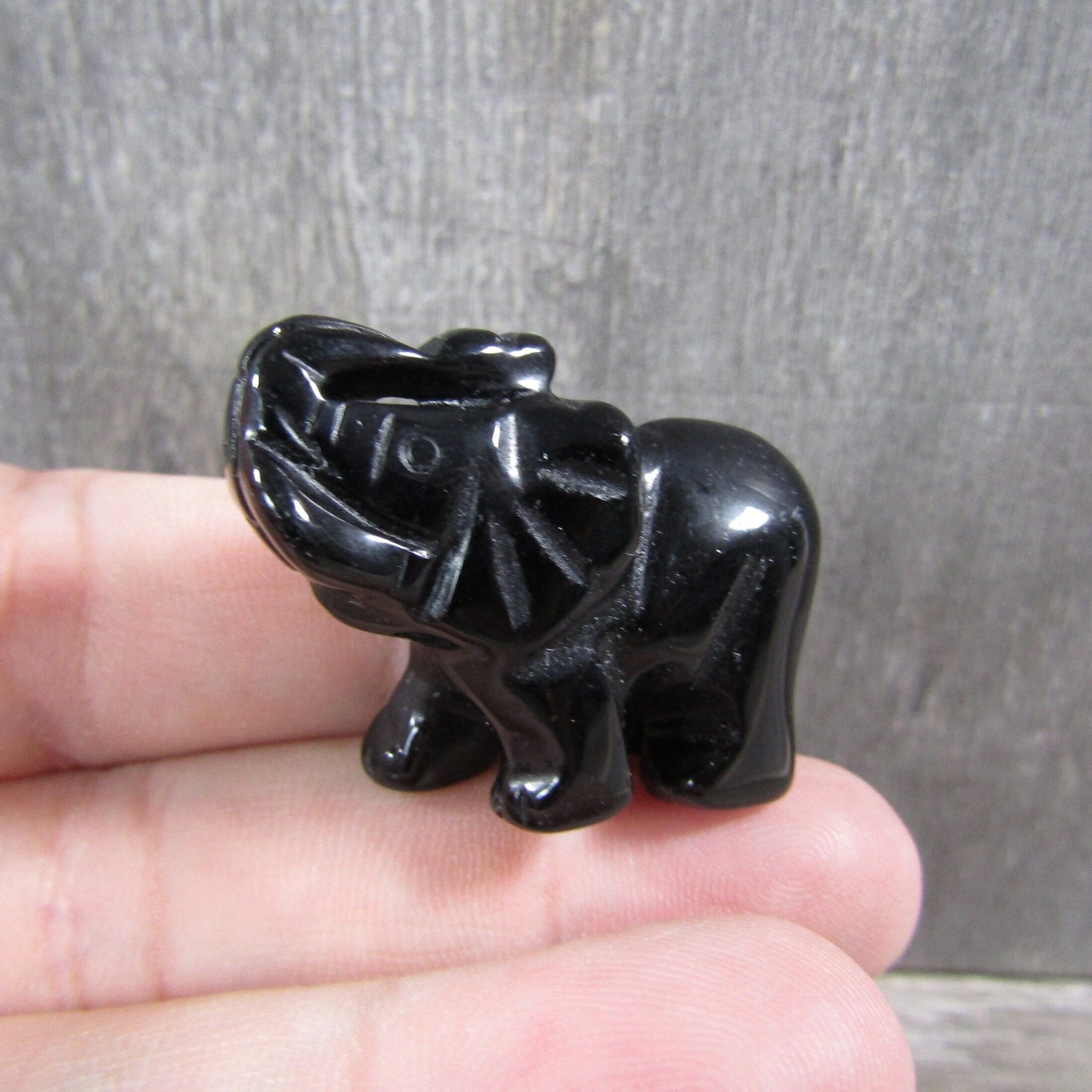 obsidian gemstone elephant figurine for resale
