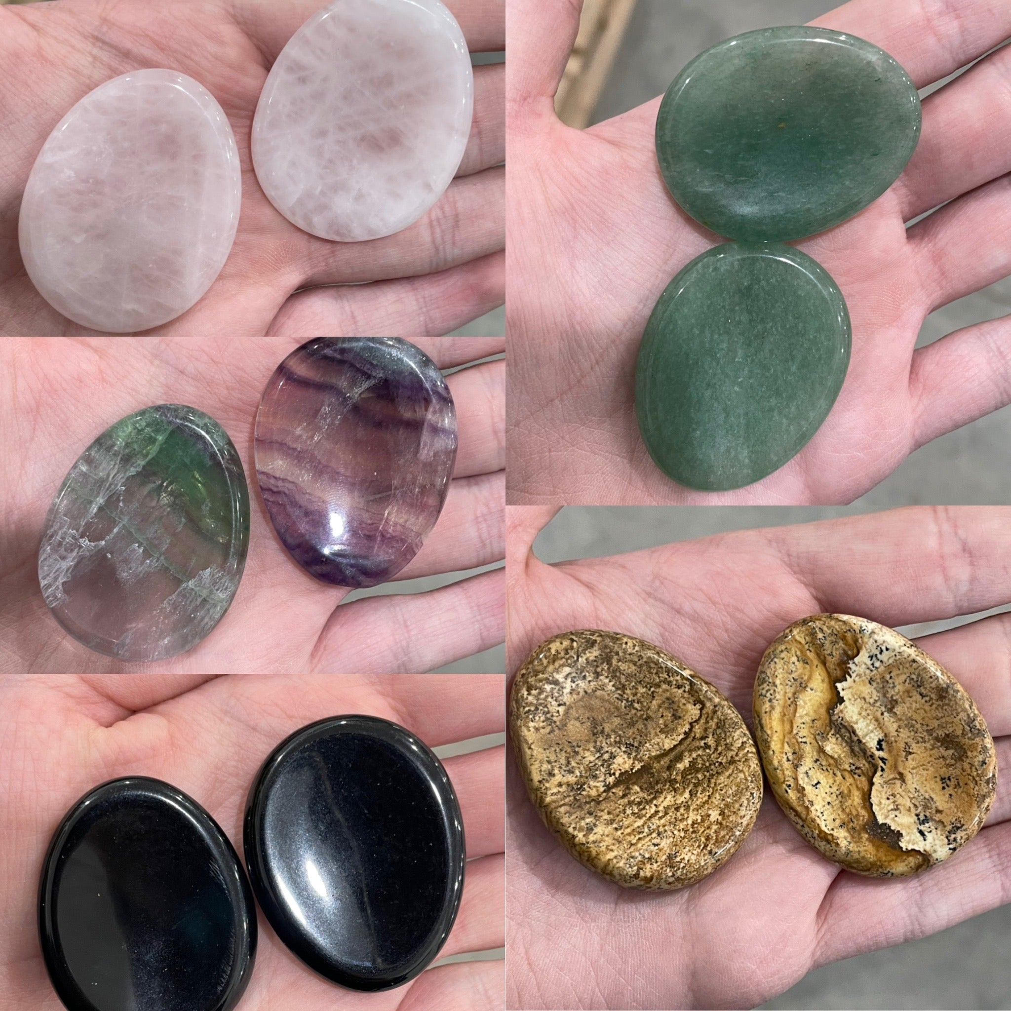 Bulk gemstone teardrop worry stones assortment for retai