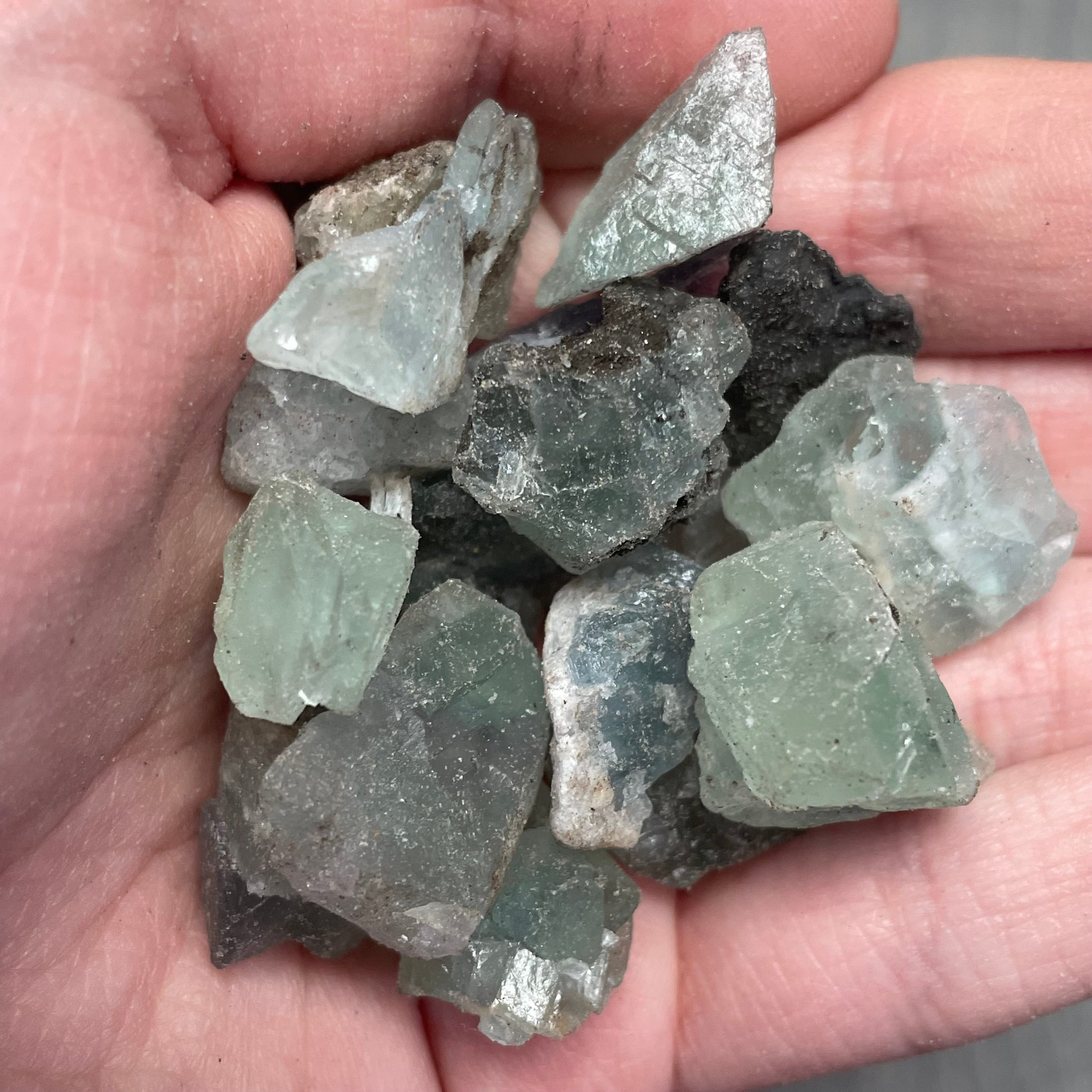 Unpolished green fluorite stones for resale