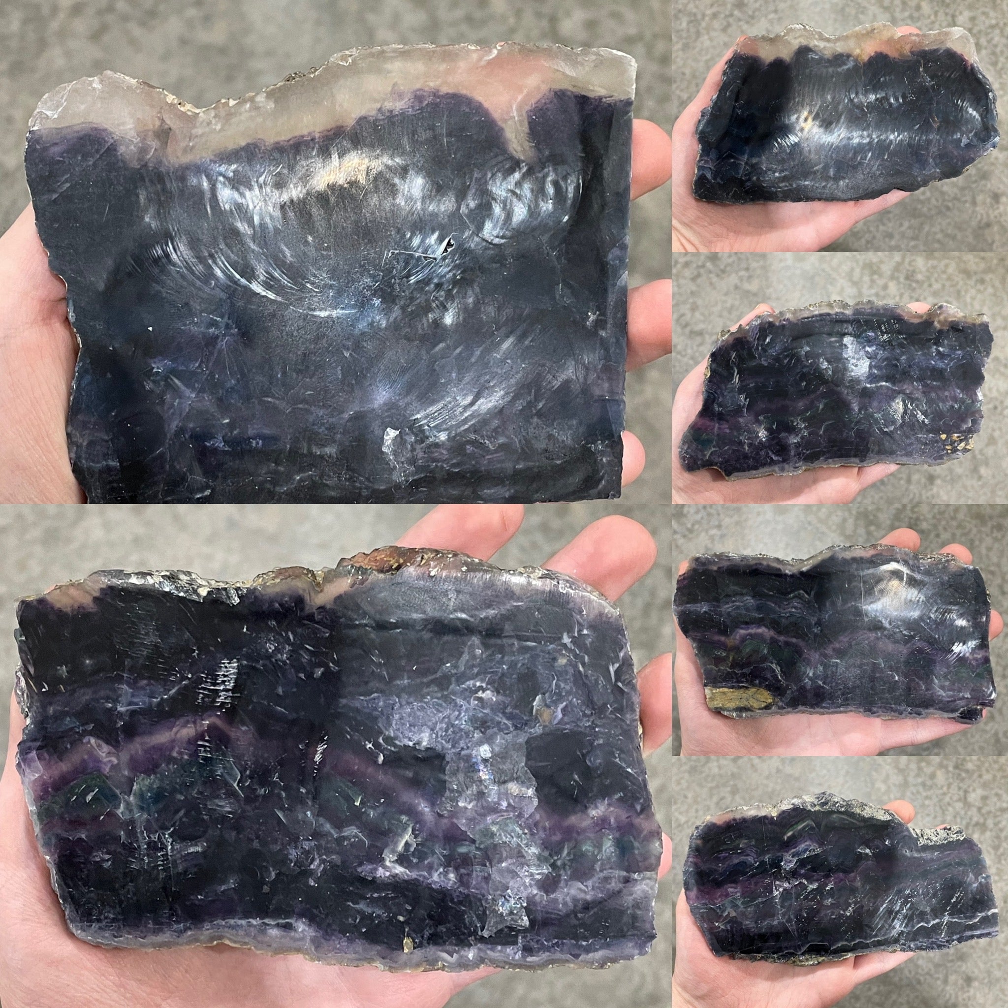 Wholesale fluorite semi-polished slabs for crystal retailers