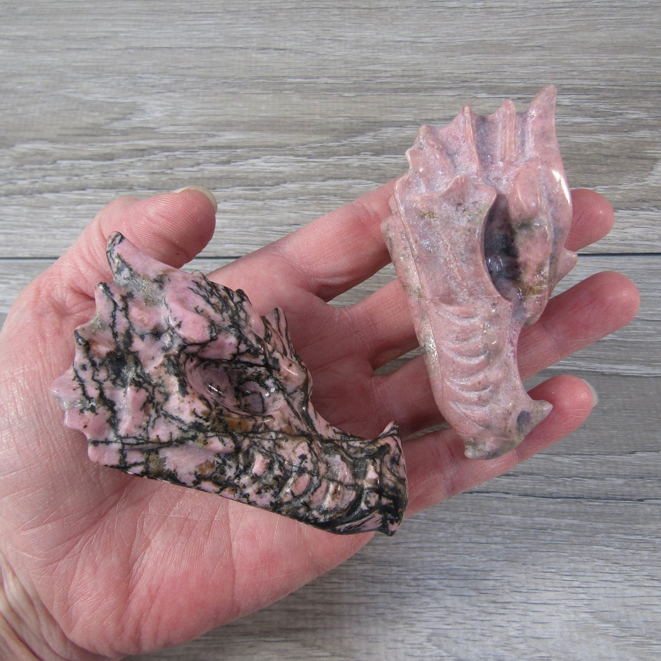 Rhodonite pink dragon skulls bulk