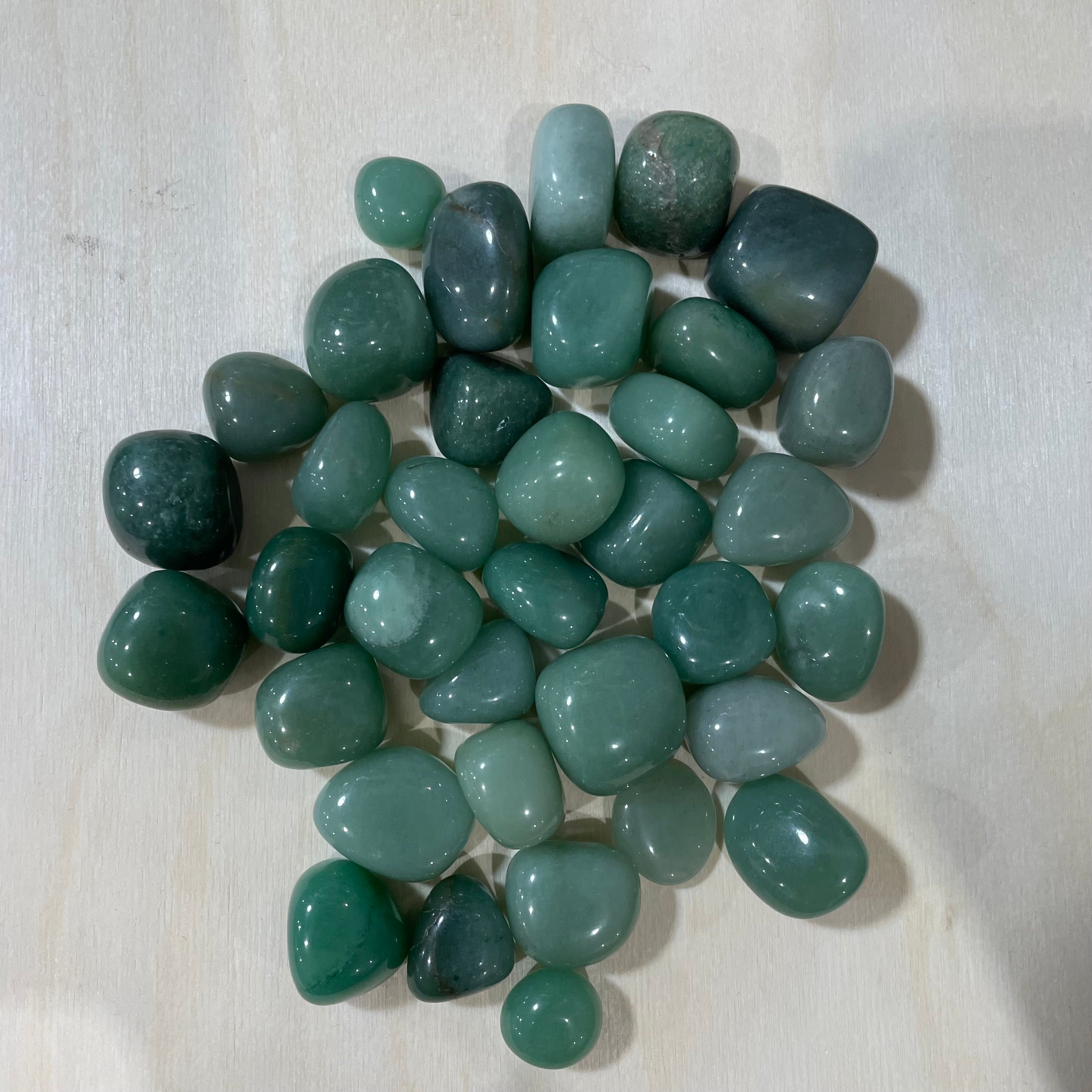 1 LB of Green Aventurine tumbled stones bulk wholesale for resale