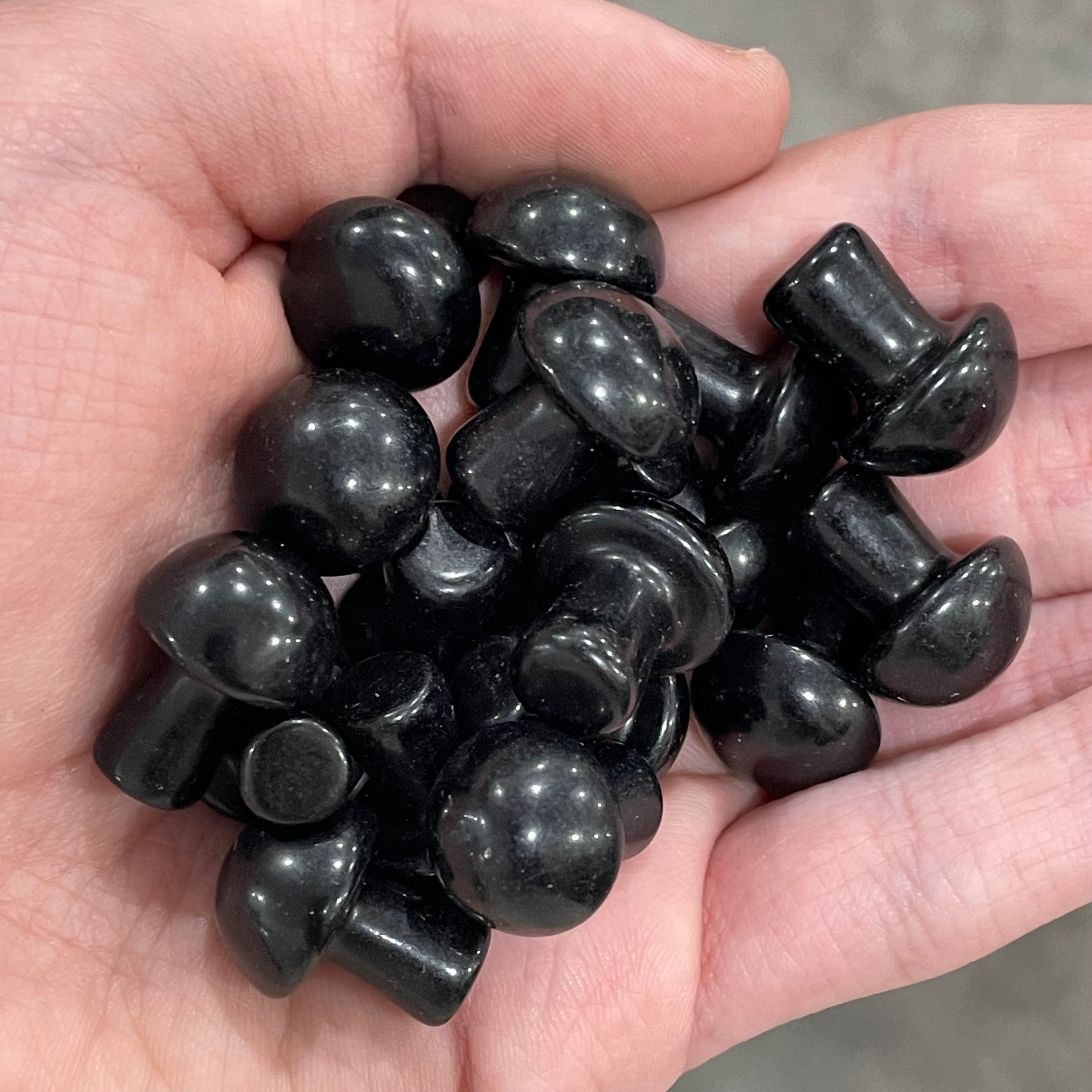 Obsidian bulk mini crystal mushrooms