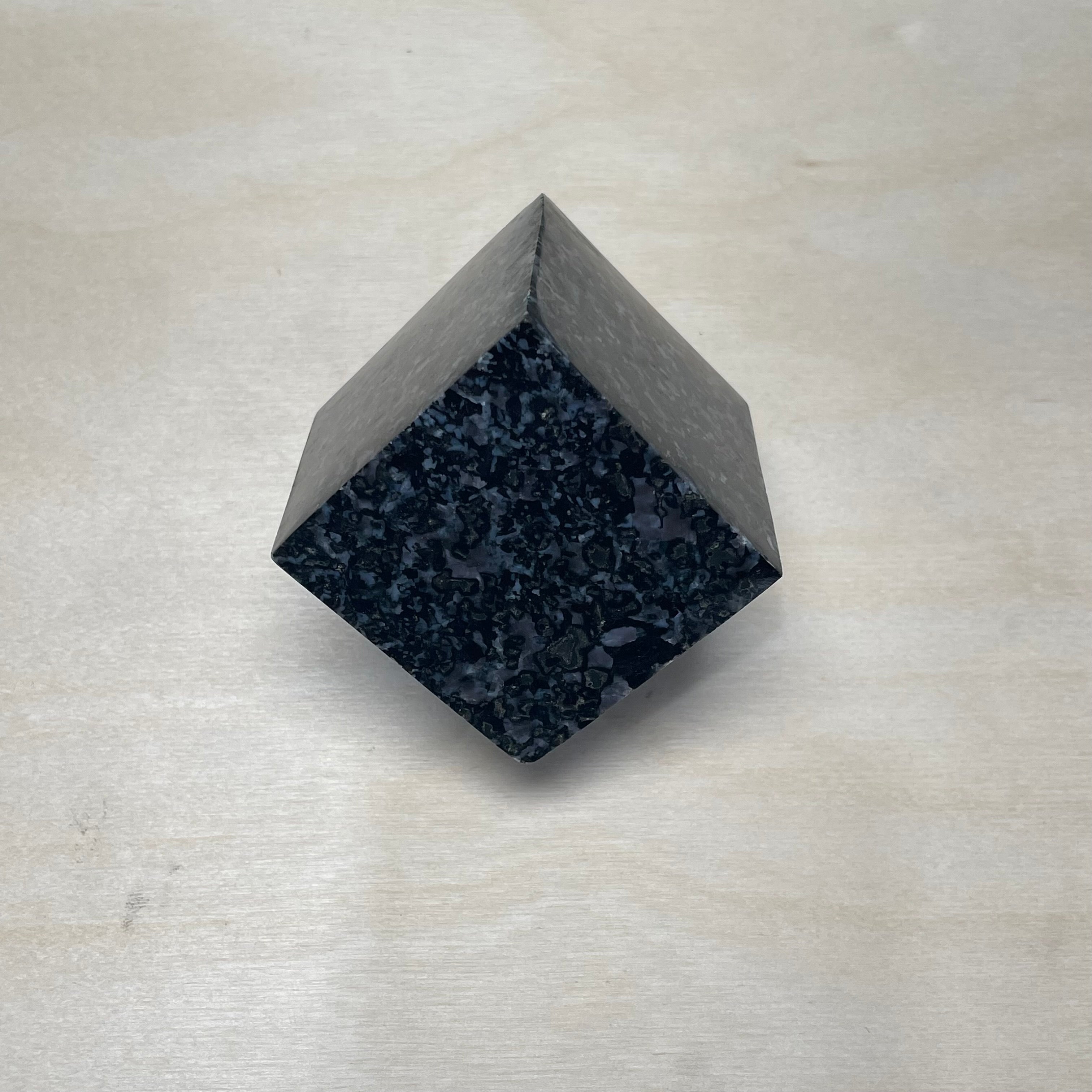 mystic merlinite cut edge cube 2 inch polished indigo gabbro crystal wholesale