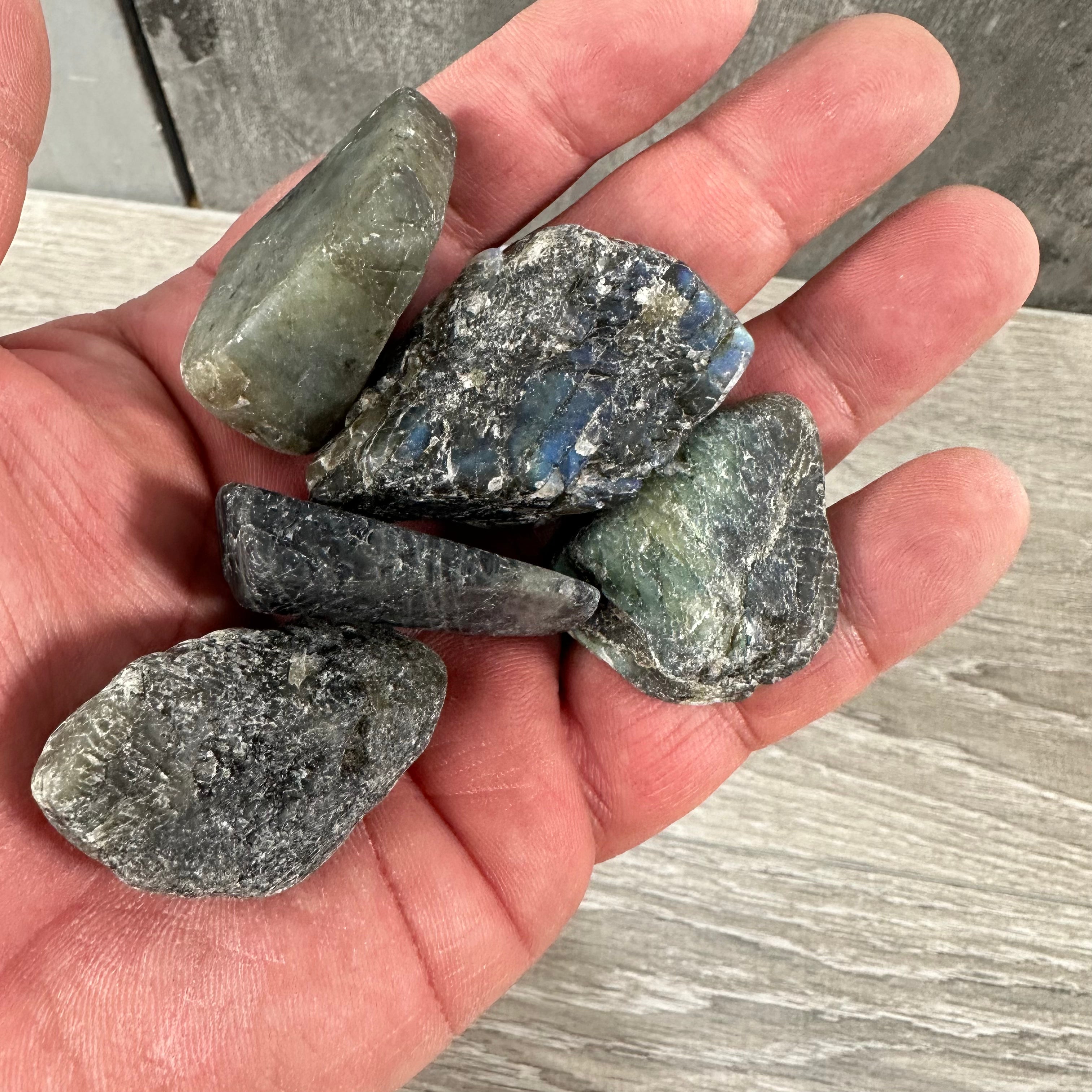 Wholesale labradorite rough tumbled stones bulk 1 LB spiritual crystals