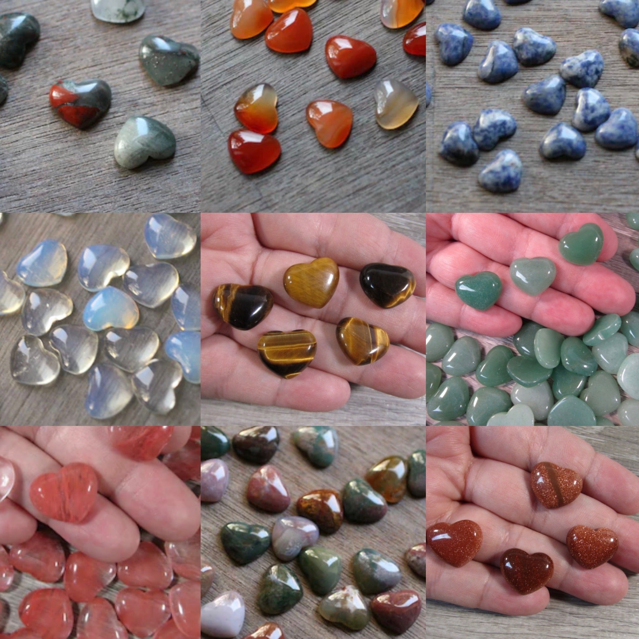 assorted gemstone wholesale flat back gemstone heart for jewelry making