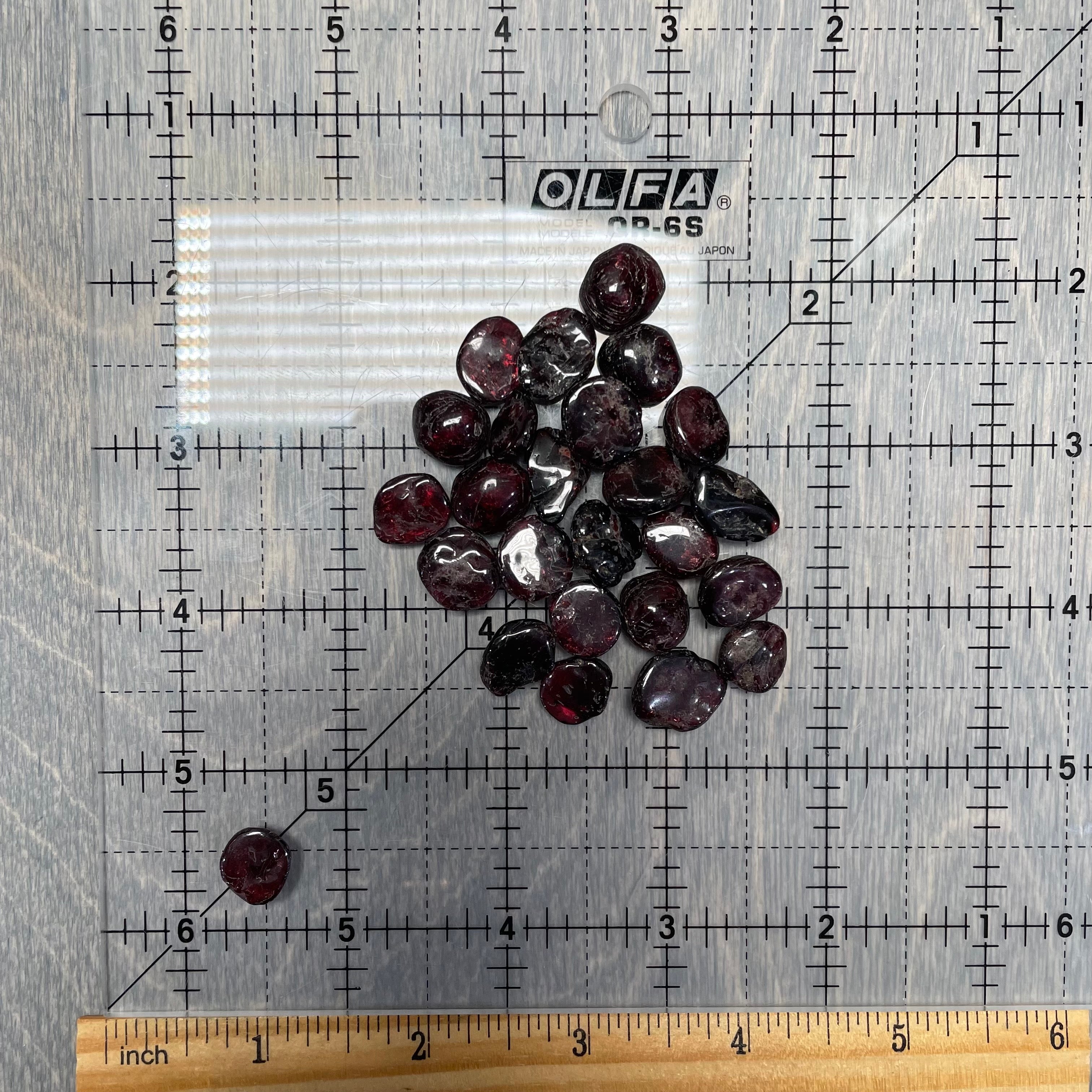 1-pound lot of natural garnet polished stones