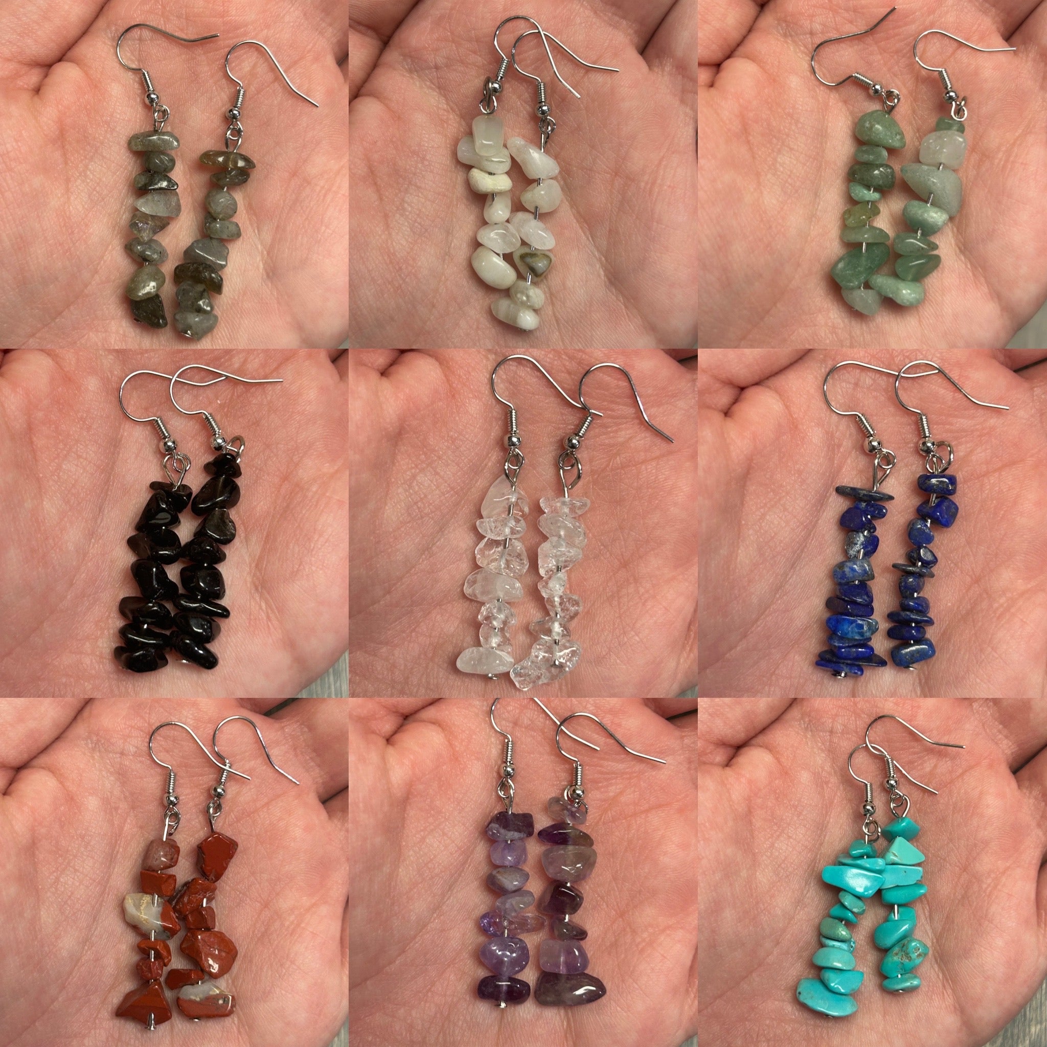 Assorted crystal chip earrings for boutique resale