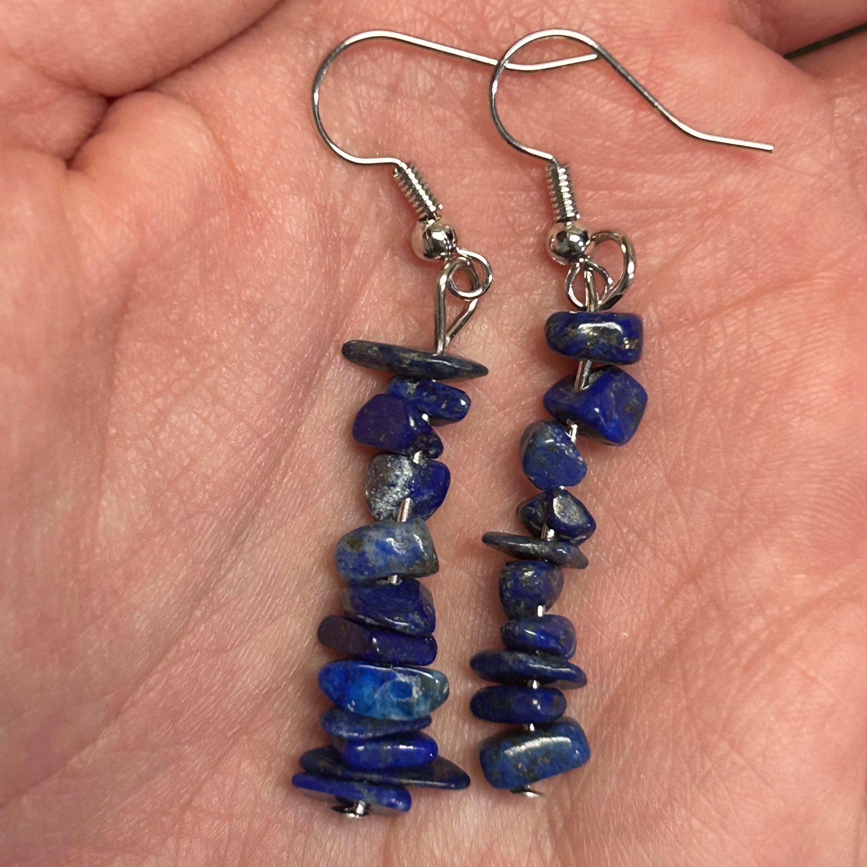 lapis lazuli jewelry chip stone earrings for wholesale resale