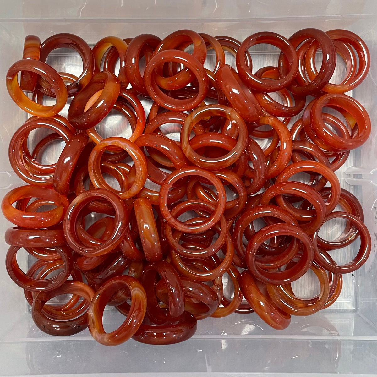 Wholesale carnelian crystal rings 100 piece gemstone jewelry assortment
