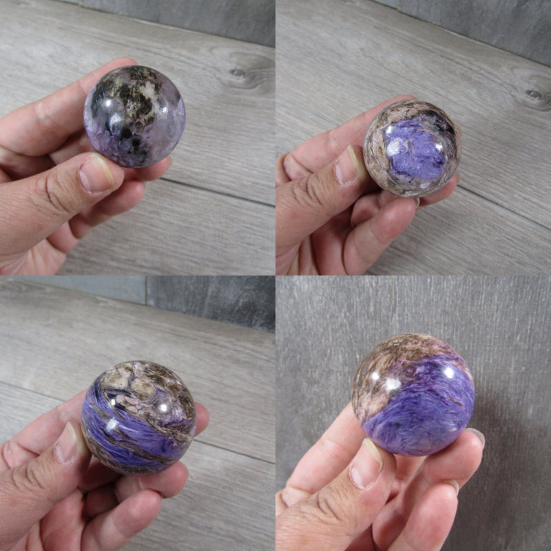 Charoite Sphere Display Size