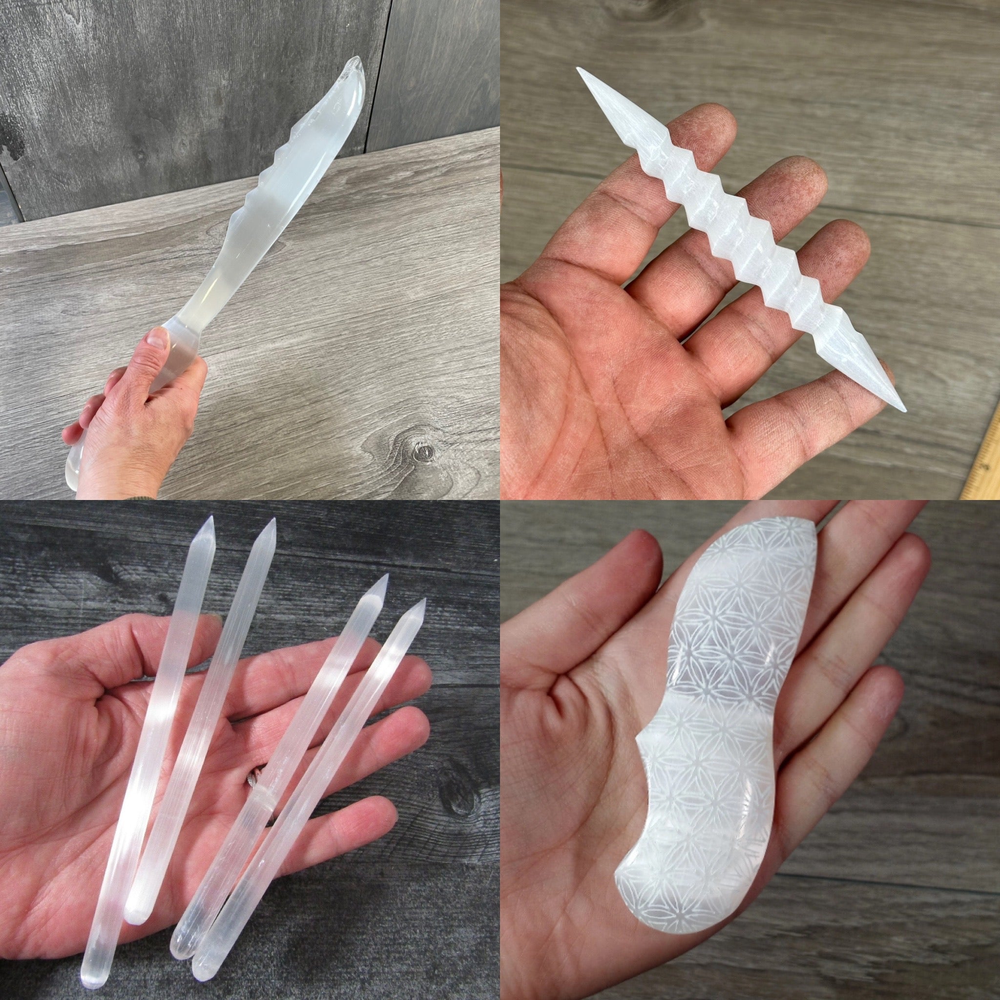 Selenite Polished Wands and Athame Blades – Assorted Styles Metaphysical Shops