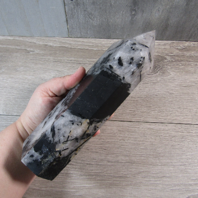 Tourmalinated Quartz Obelisk Large Display Size