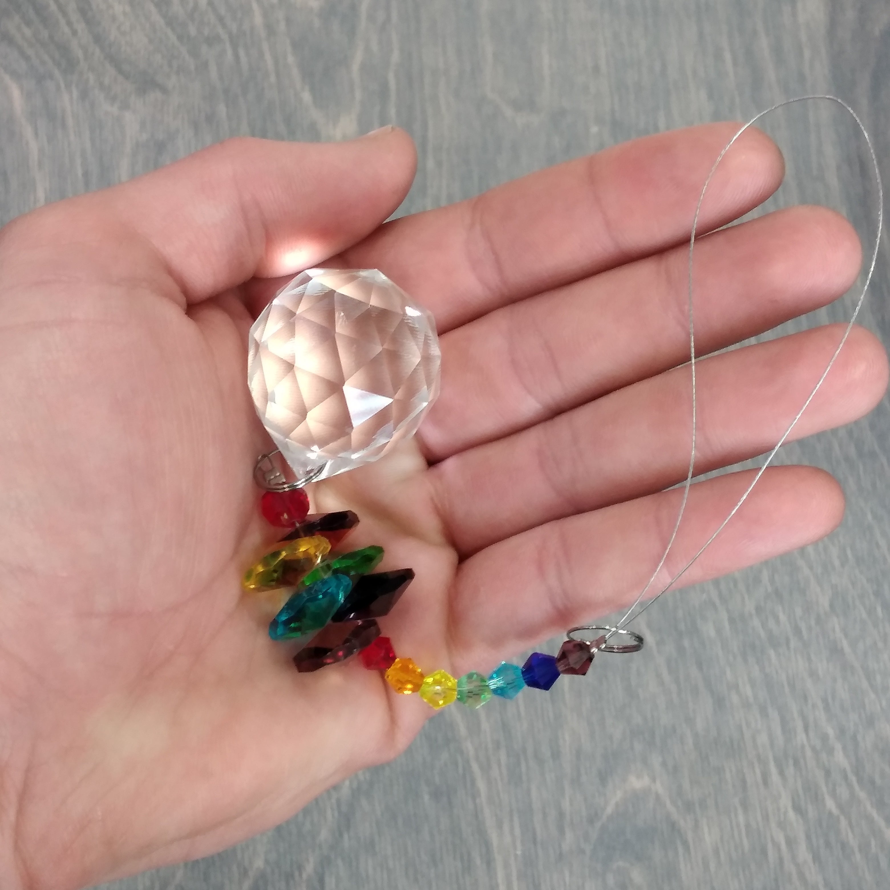 Suncatchers Faceted Rainbow Beaded Hanging Prisms