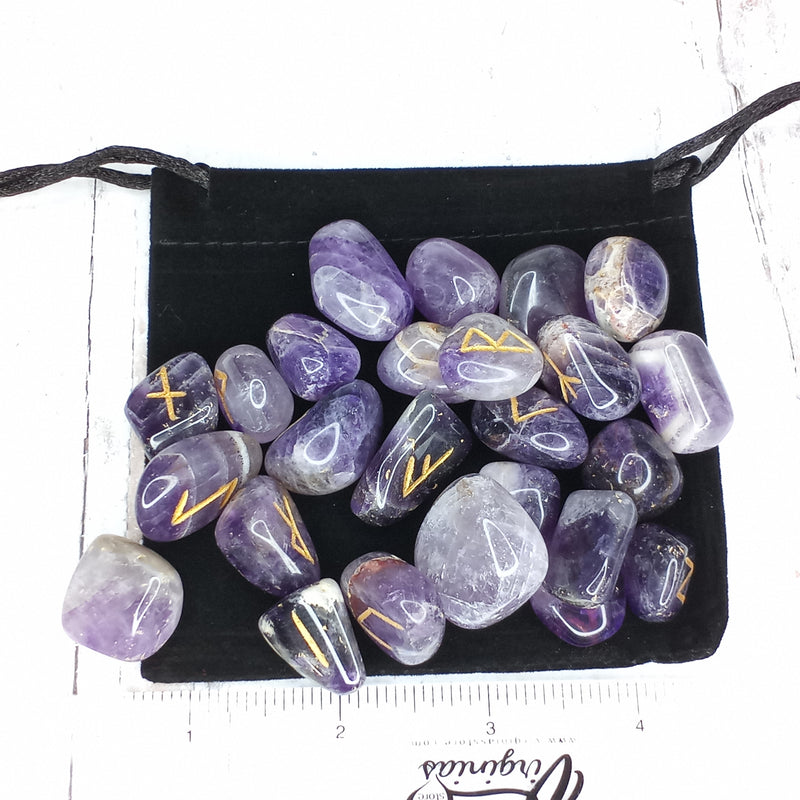 Gemstone Rune Kit with Bag and Description Card