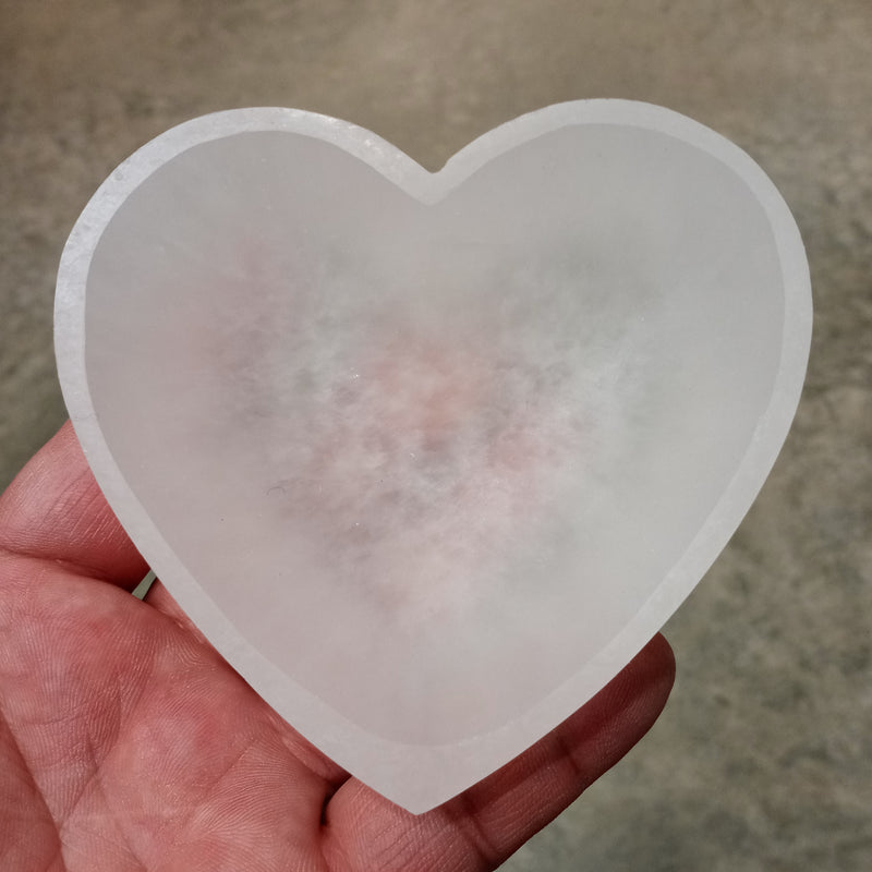 selenite heart bowl