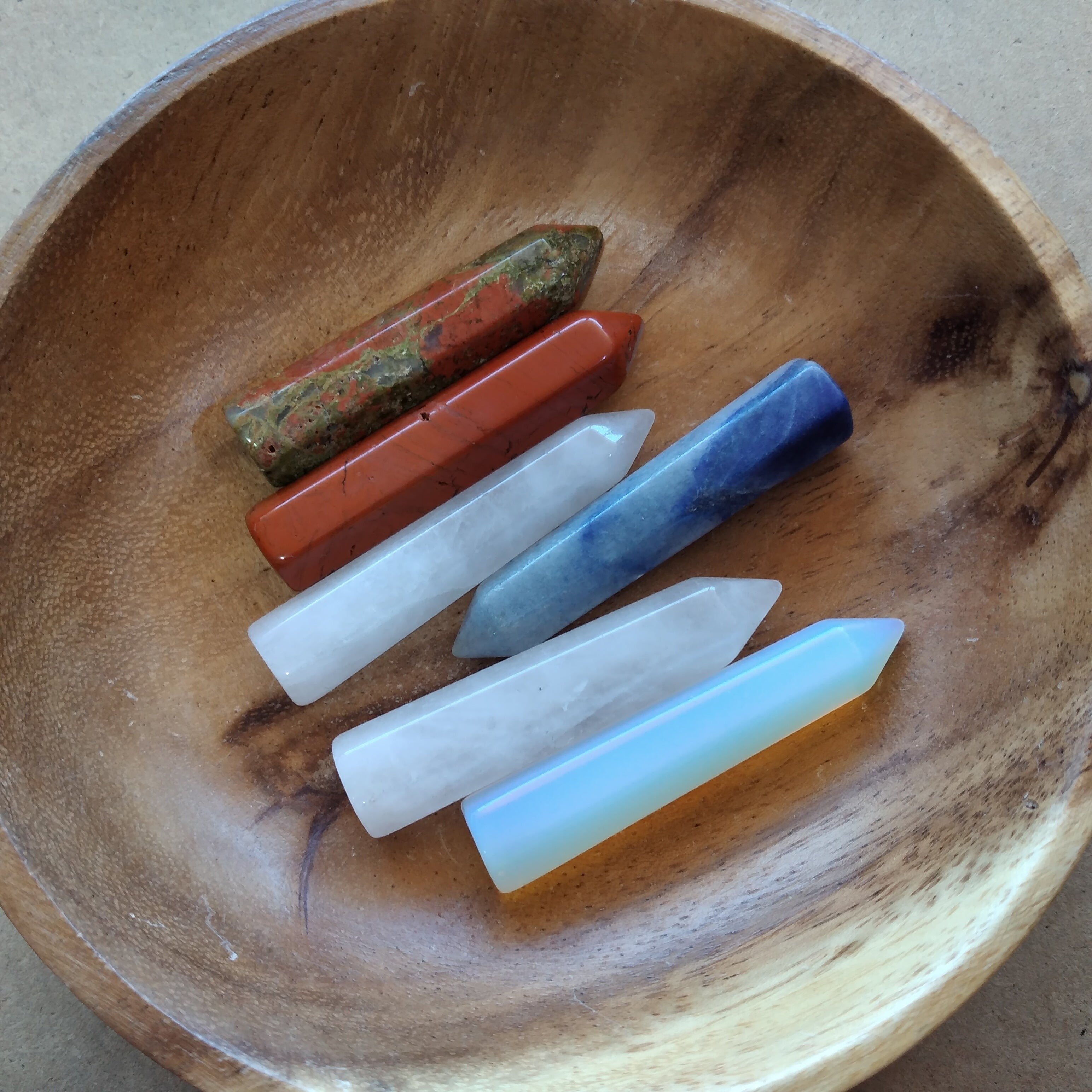 Assorted Mix Crystals Long Wands Set Of 5