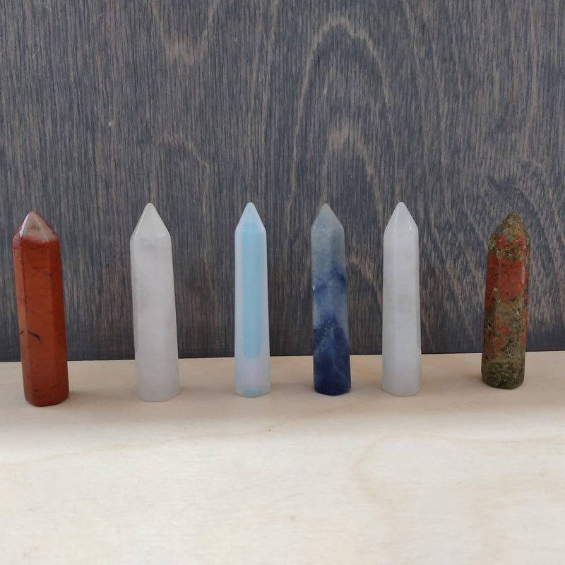 Assorted Mix Crystals Long Wands Set Of 5