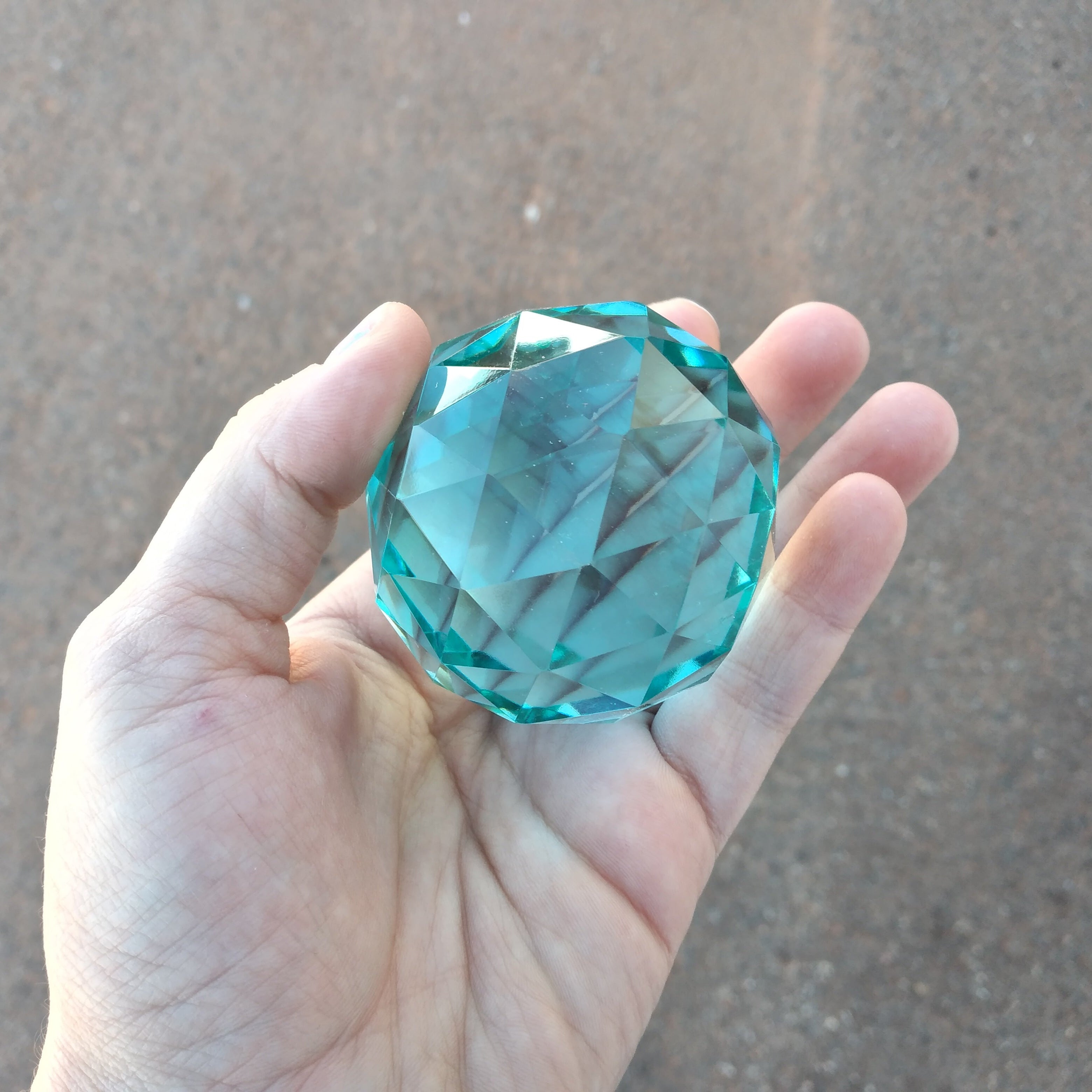 60mm Crystal Feng Shui Ball with Faceted Surface – No Hole