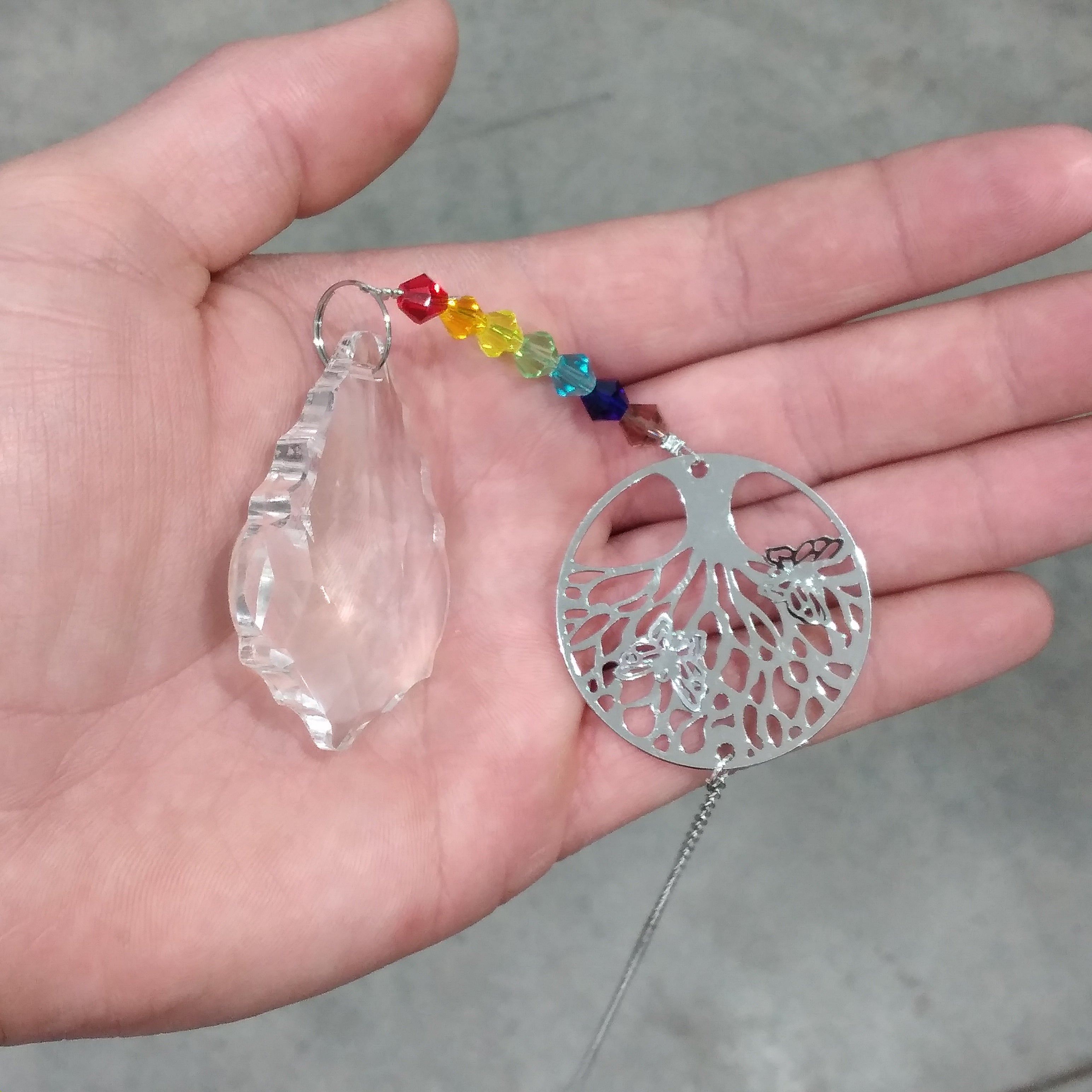 Suncatchers Faceted Rainbow Beaded Hanging Prisms