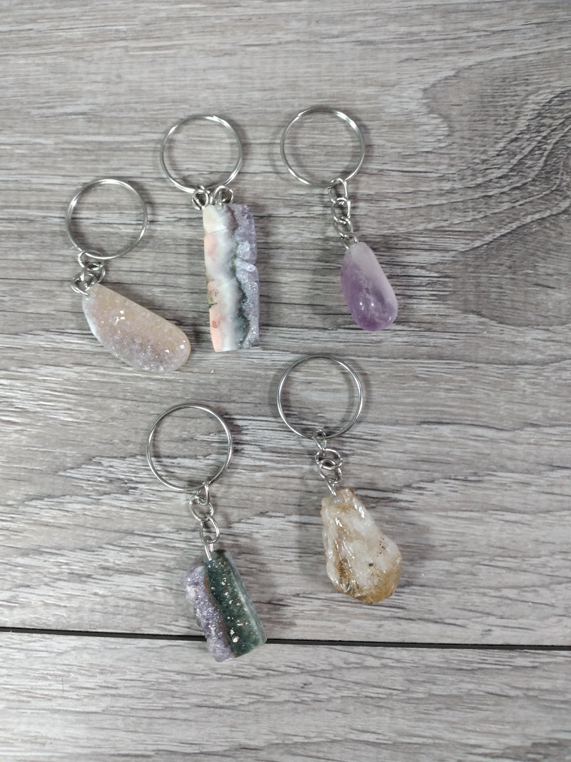 Assorted Gemstone KeyChain Set of 5