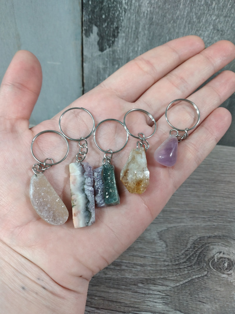 Assorted Gemstone KeyChain Set of 5