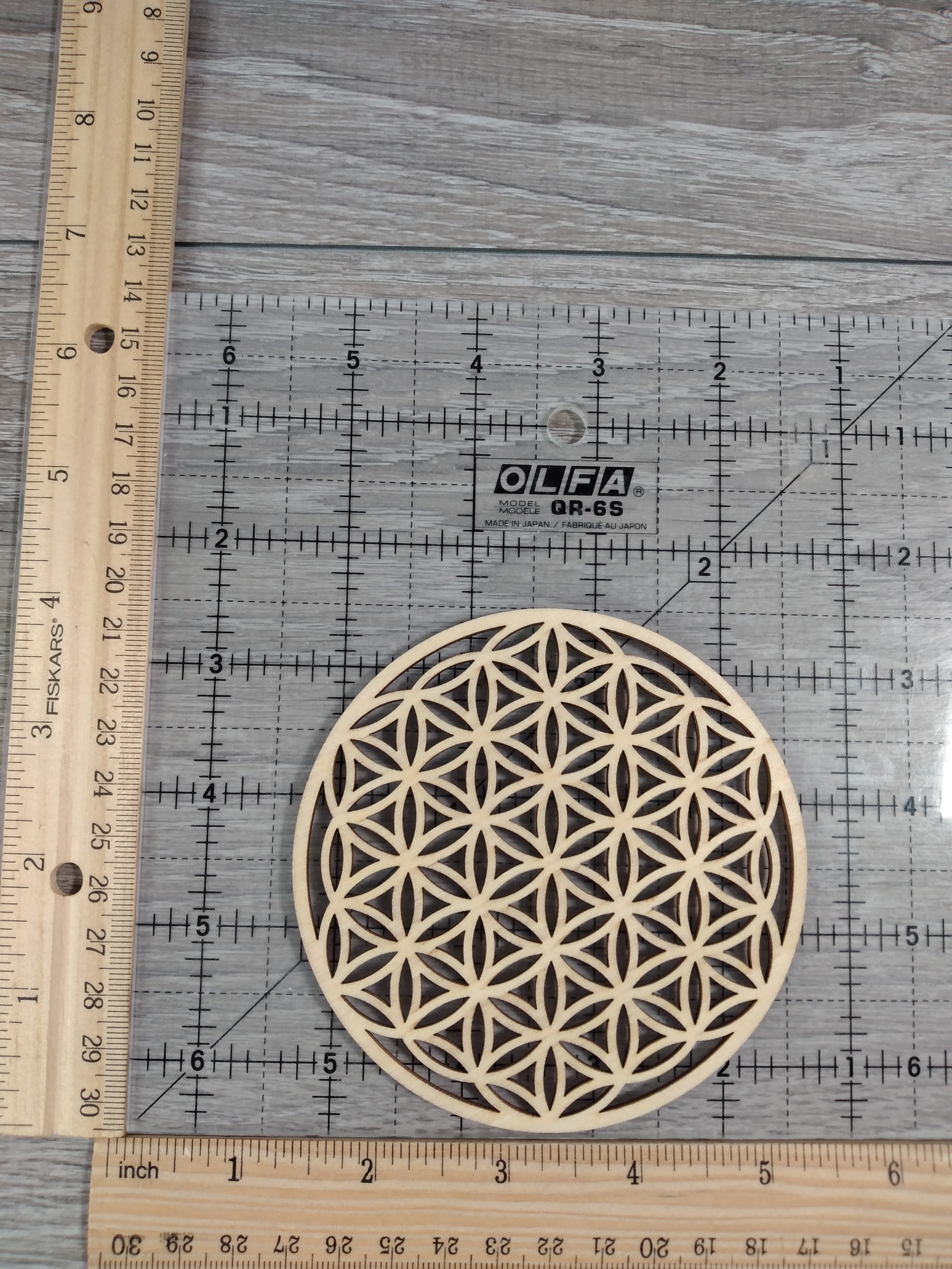 Wood Grid Plate 10cm