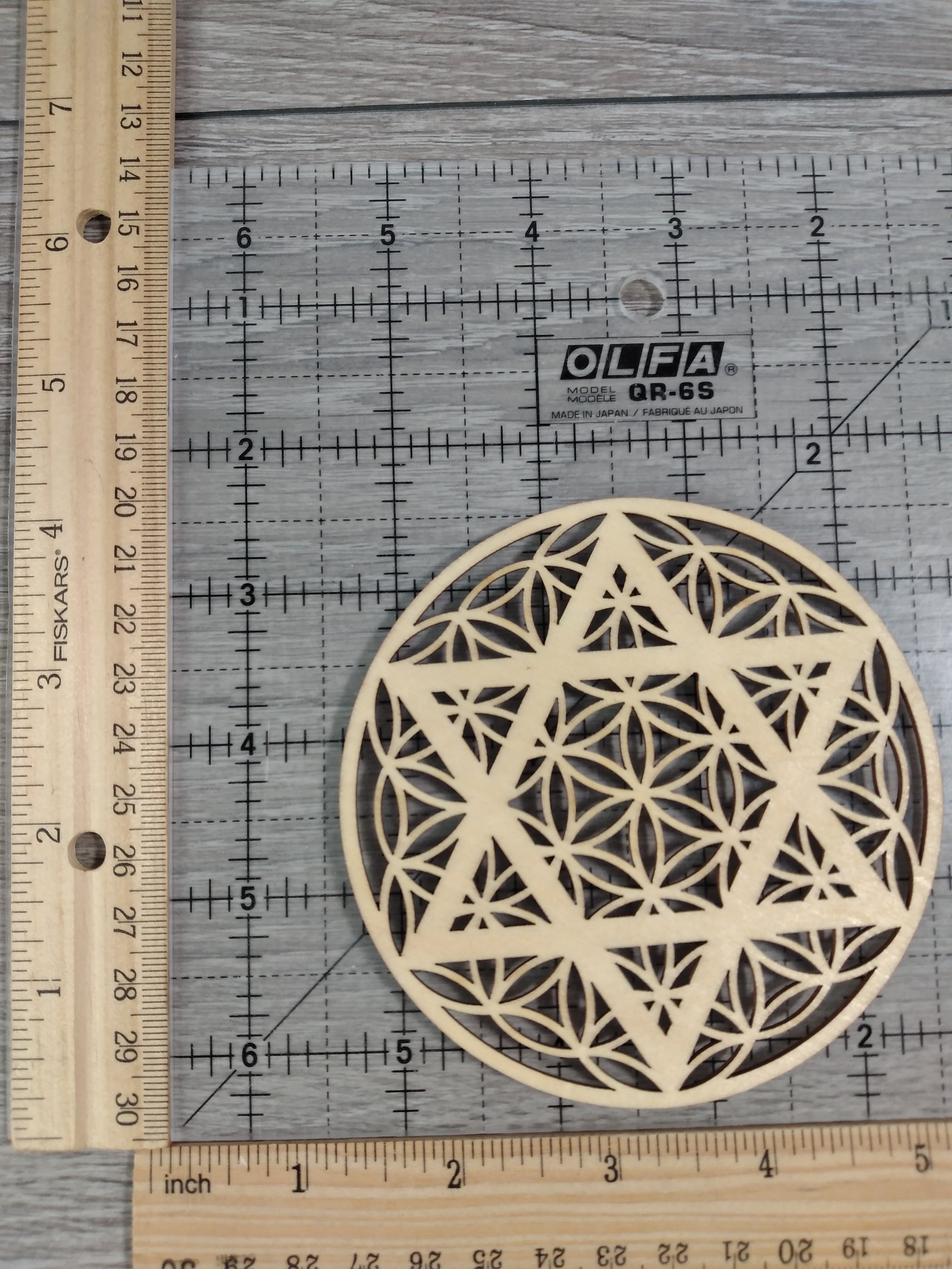 Wood Grid Plate 10cm