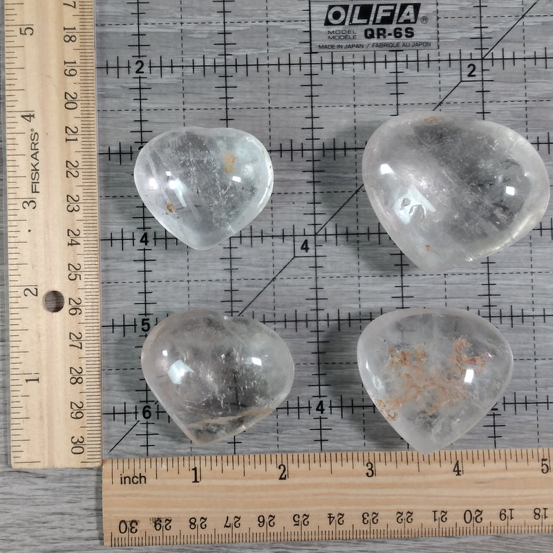 Clear Quartz 1.5" Plus Puffy Heart