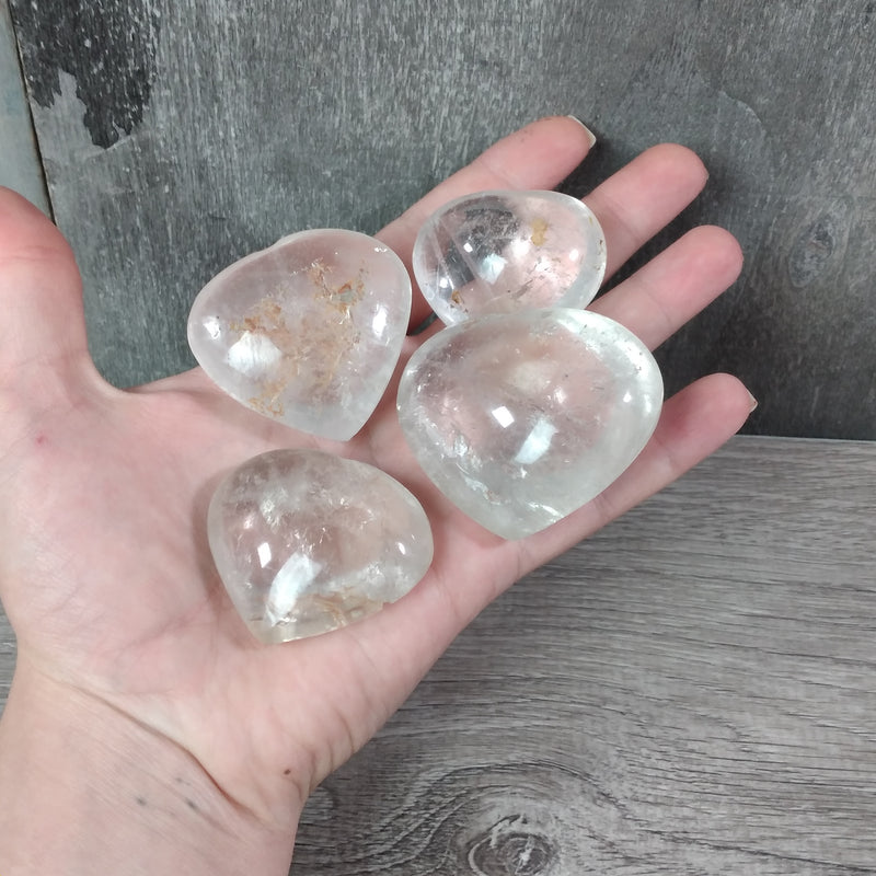 Clear Quartz 1.5" Plus Puffy Heart