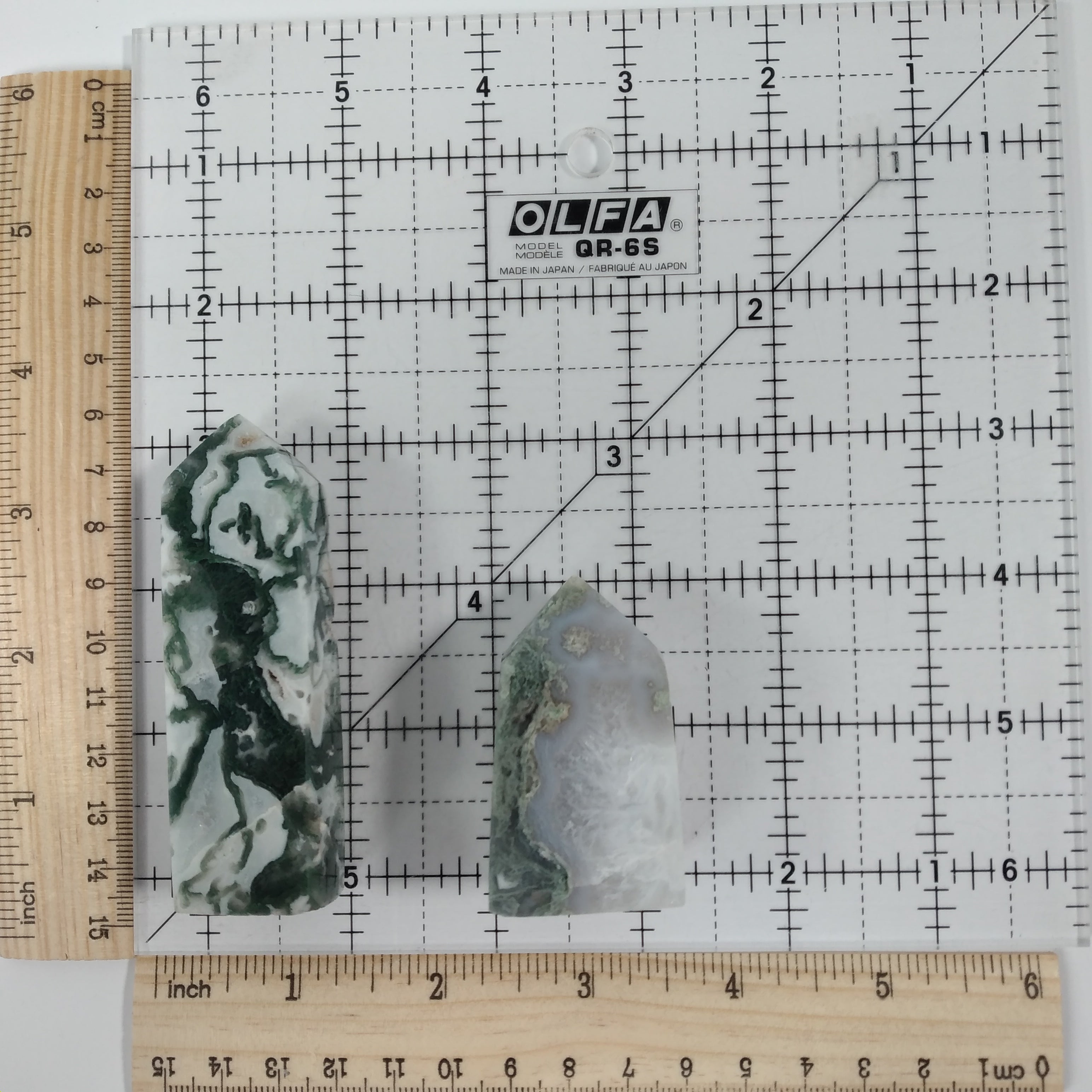 Moss Agate 4 Sided Obelisk Tower