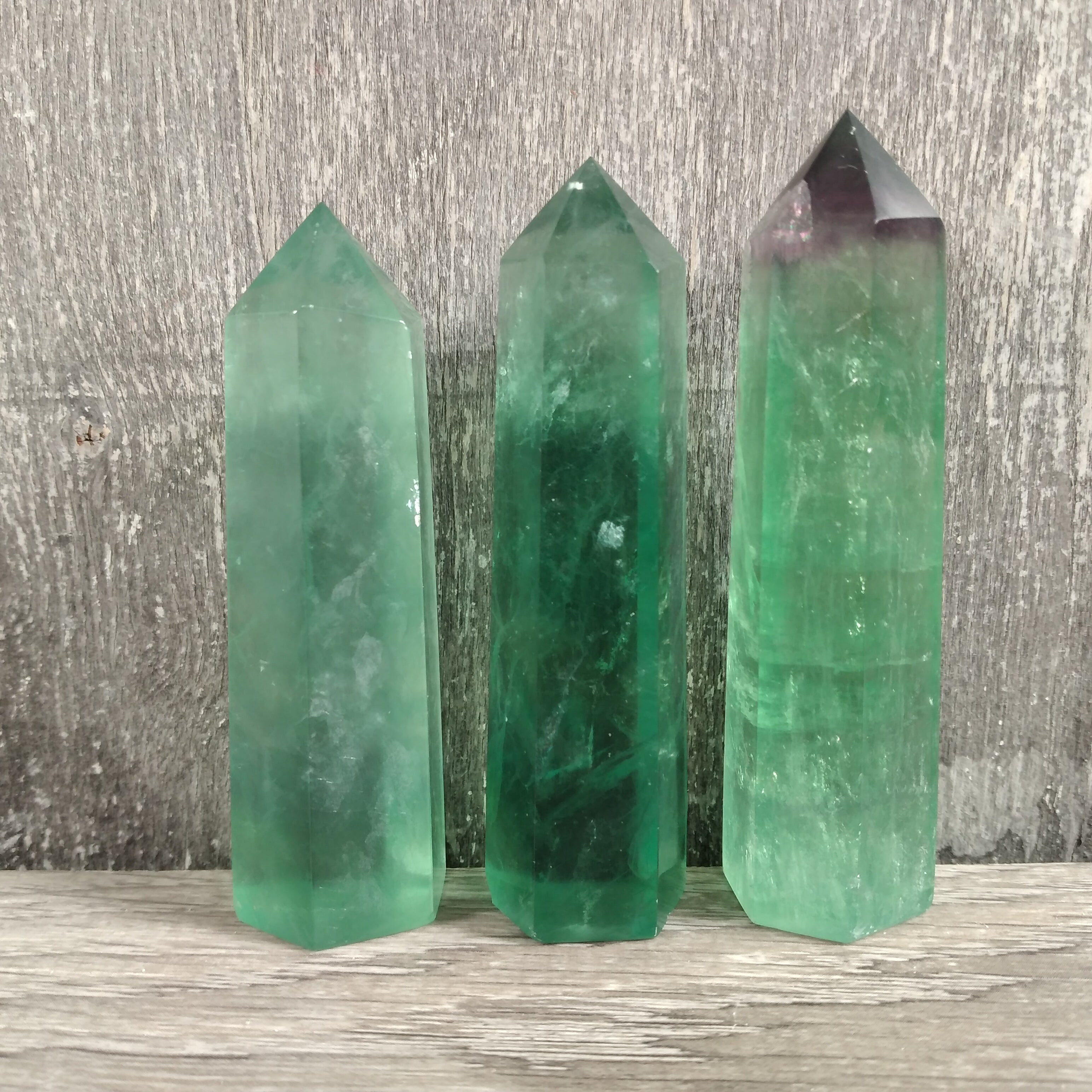 Green fluorite wands for wholesale.