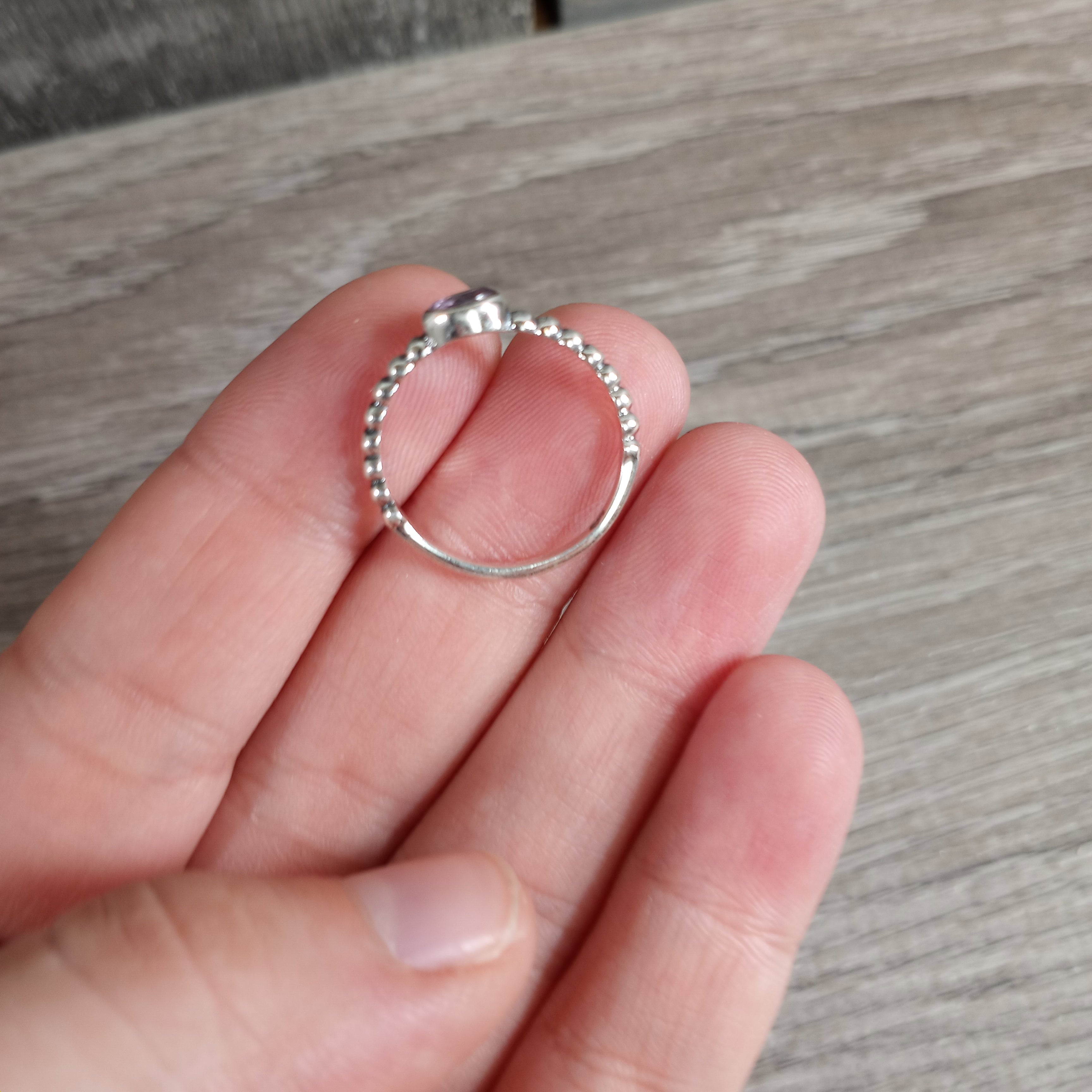 Gemstone Sterling Silver Ring Stacking Simple Oval