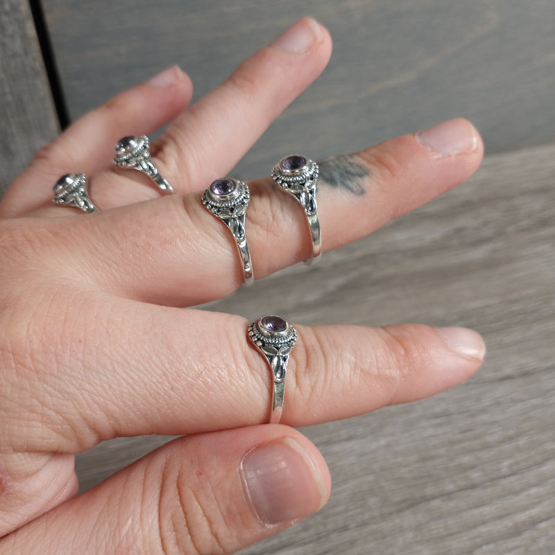 Gemstone Sterling Silver Hippie Leaf Style Ring