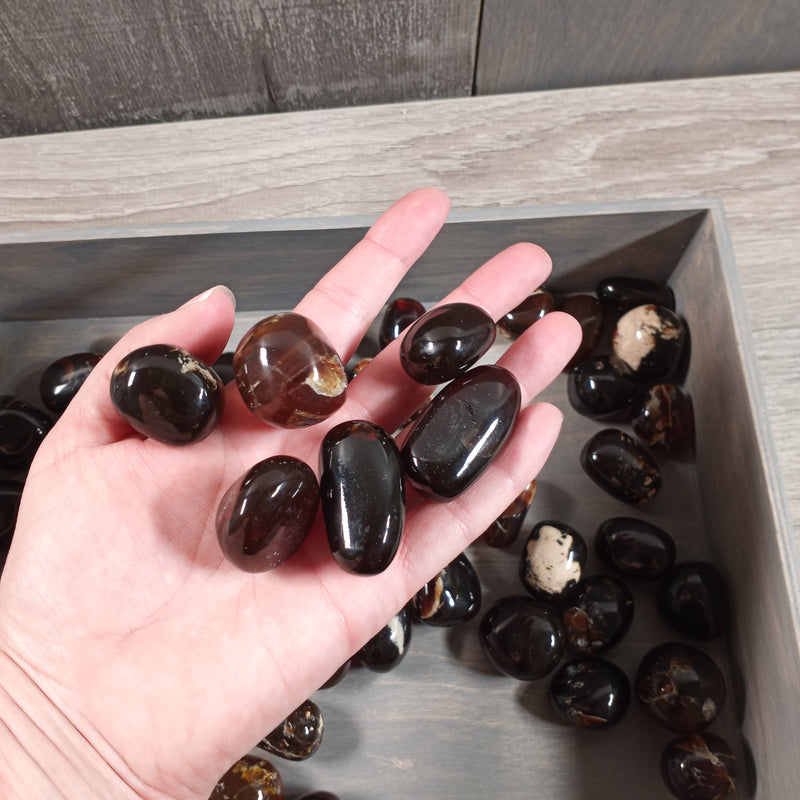 Black Amber Tumbled Stones by the Kilo