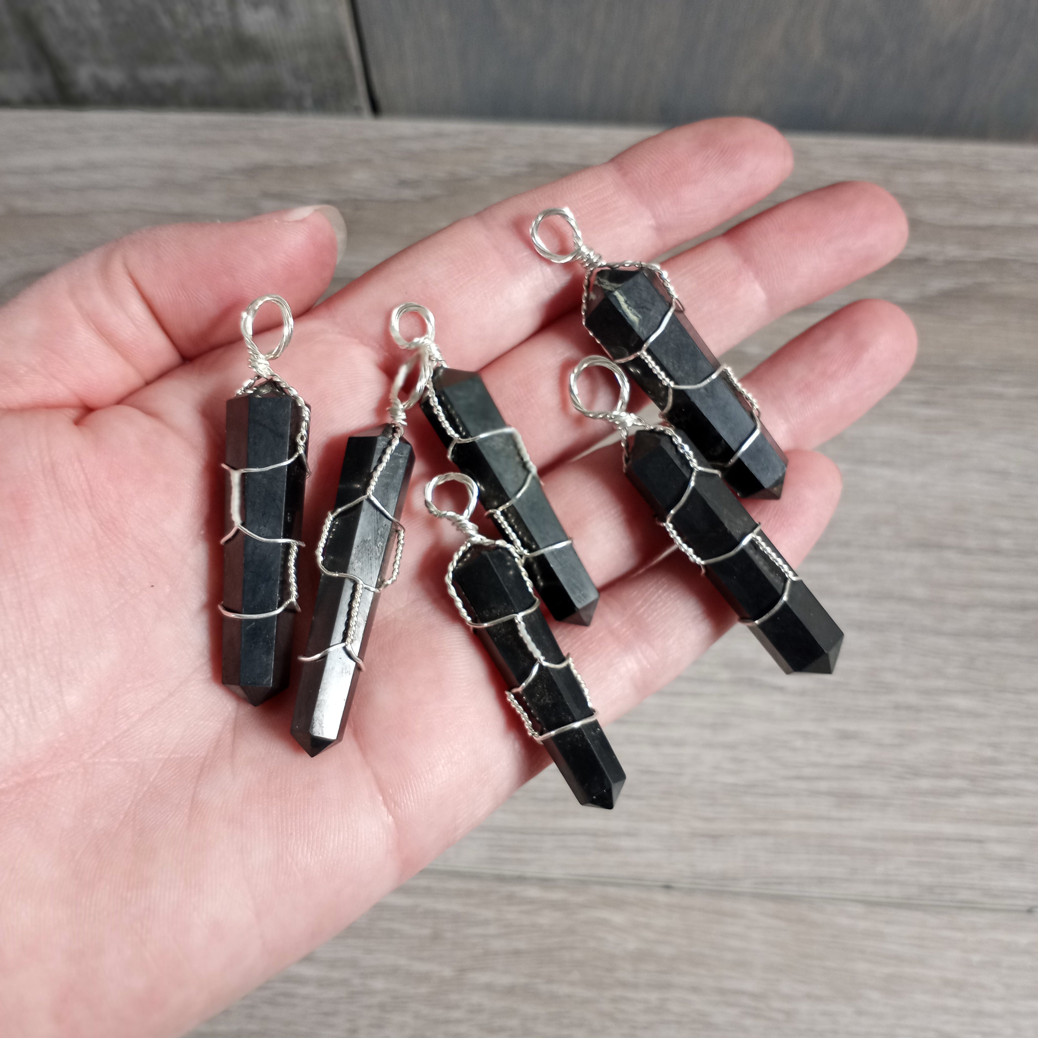 Shungite Double Terminated Pendant