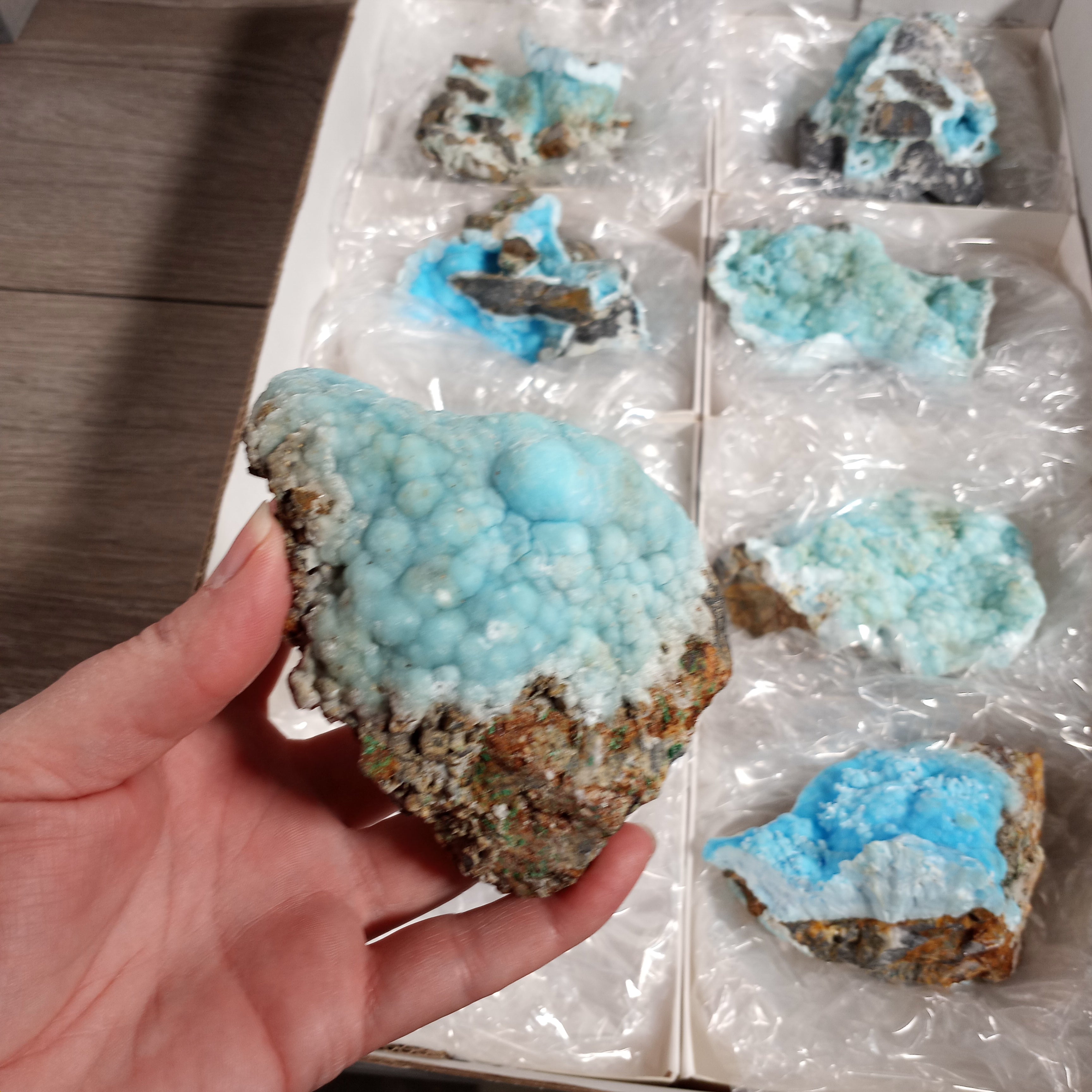 Blue Aragonite Raw Crystals By the Flat