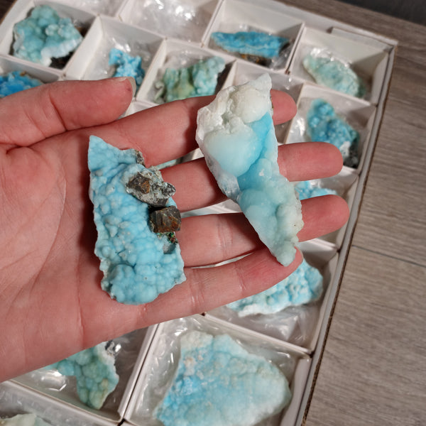 Blue Aragonite Raw Crystals By the Flat