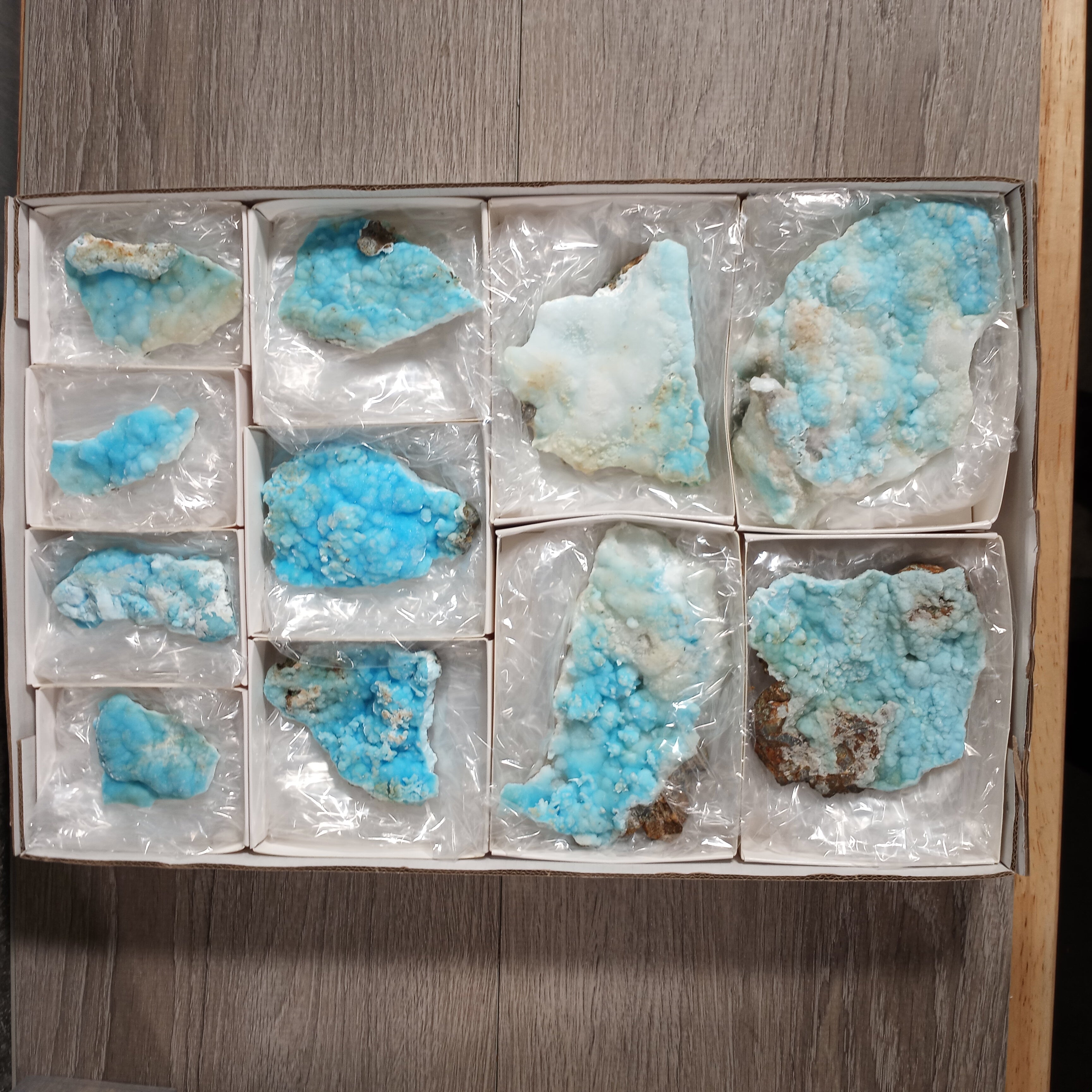 Blue Aragonite Raw Crystals By the Flat