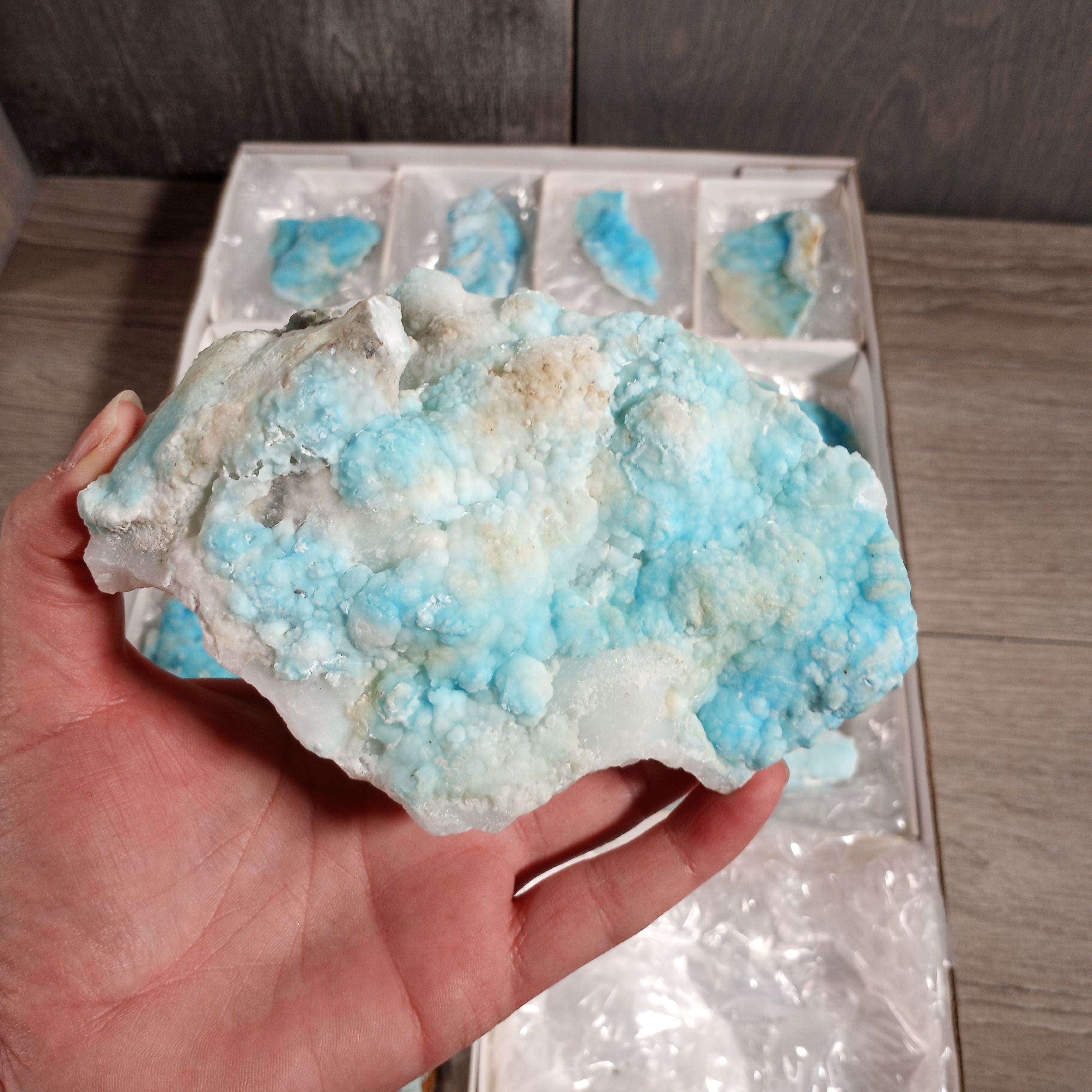 Blue Aragonite Raw Crystals By the Flat