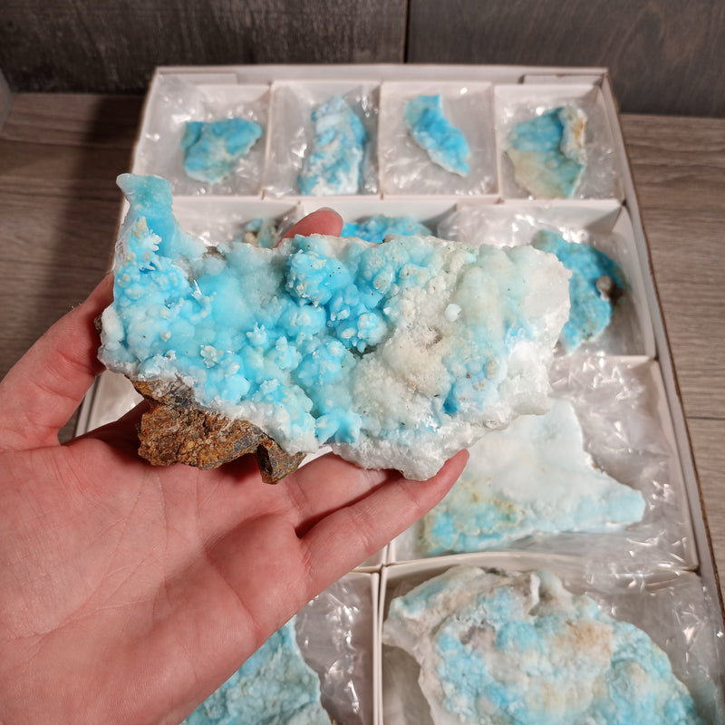 Blue Aragonite Raw Crystals By the Flat