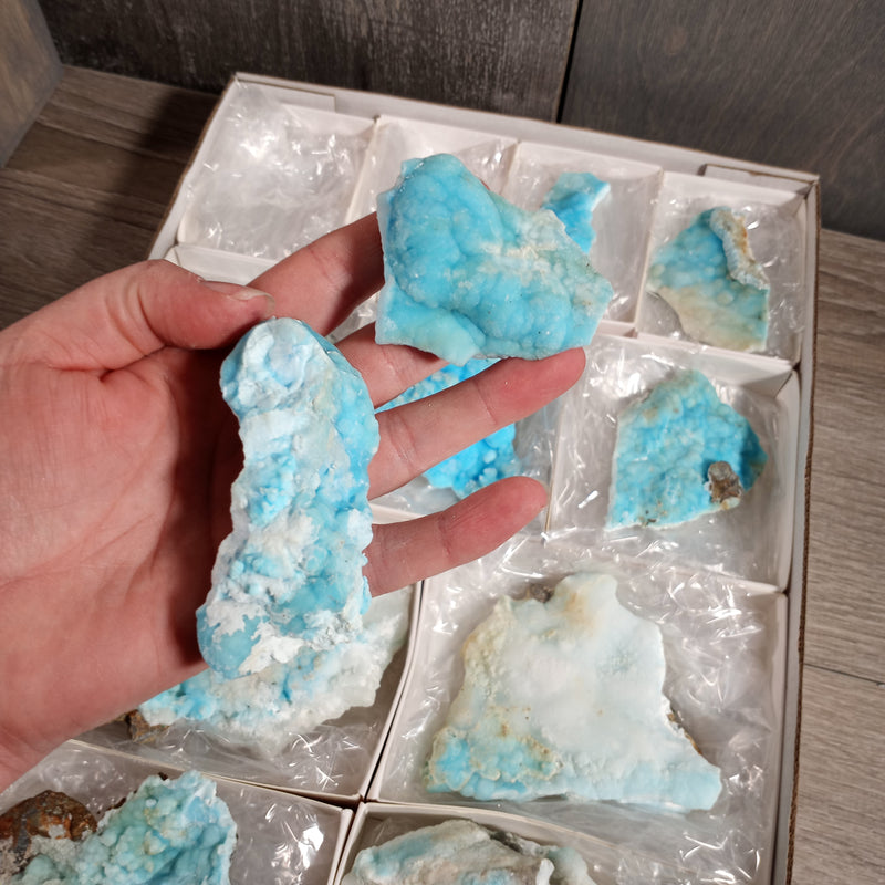 Blue Aragonite Raw Crystals By the Flat