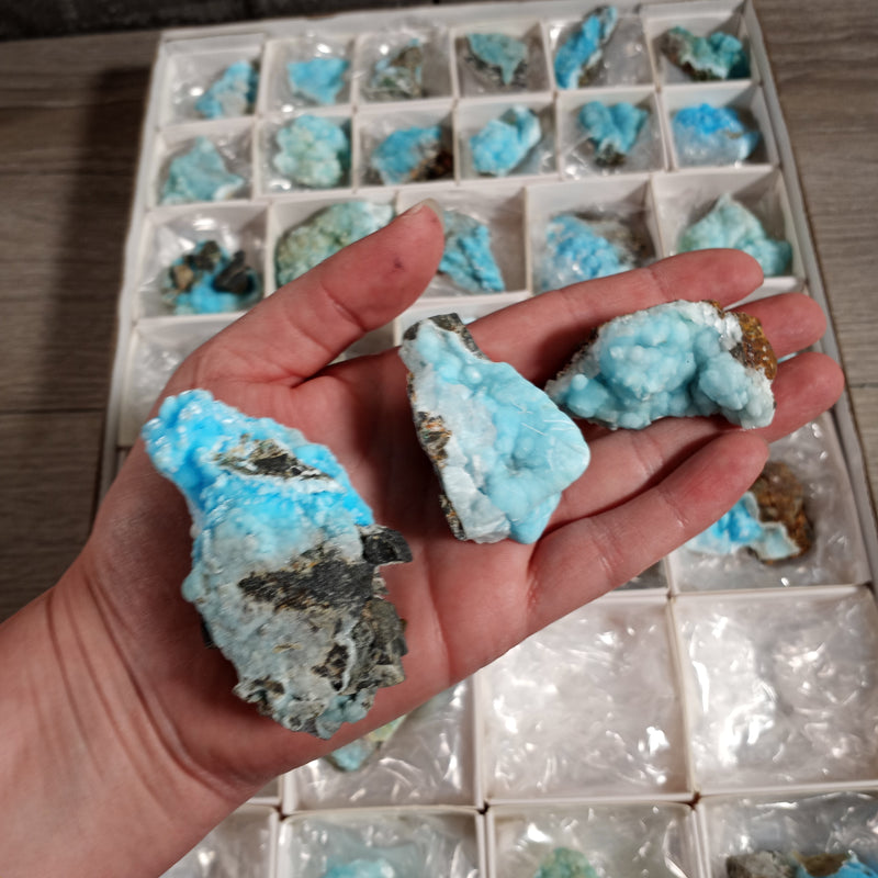 Blue Aragonite Raw Crystals By the Flat