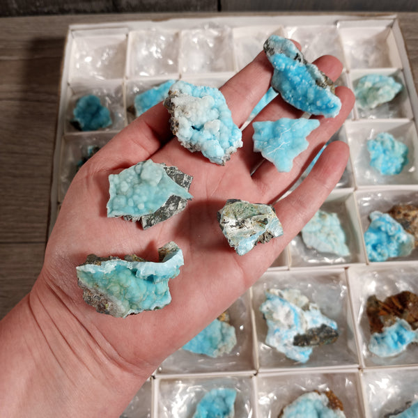 Blue Aragonite Raw Crystals By the Flat