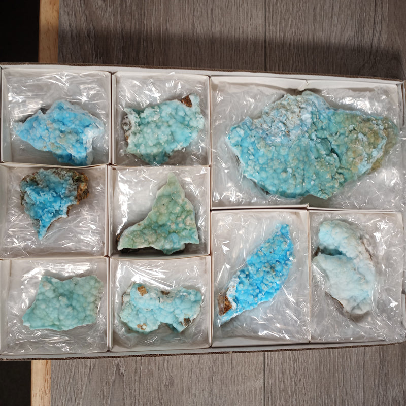 Blue Aragonite Raw Crystals By the Flat