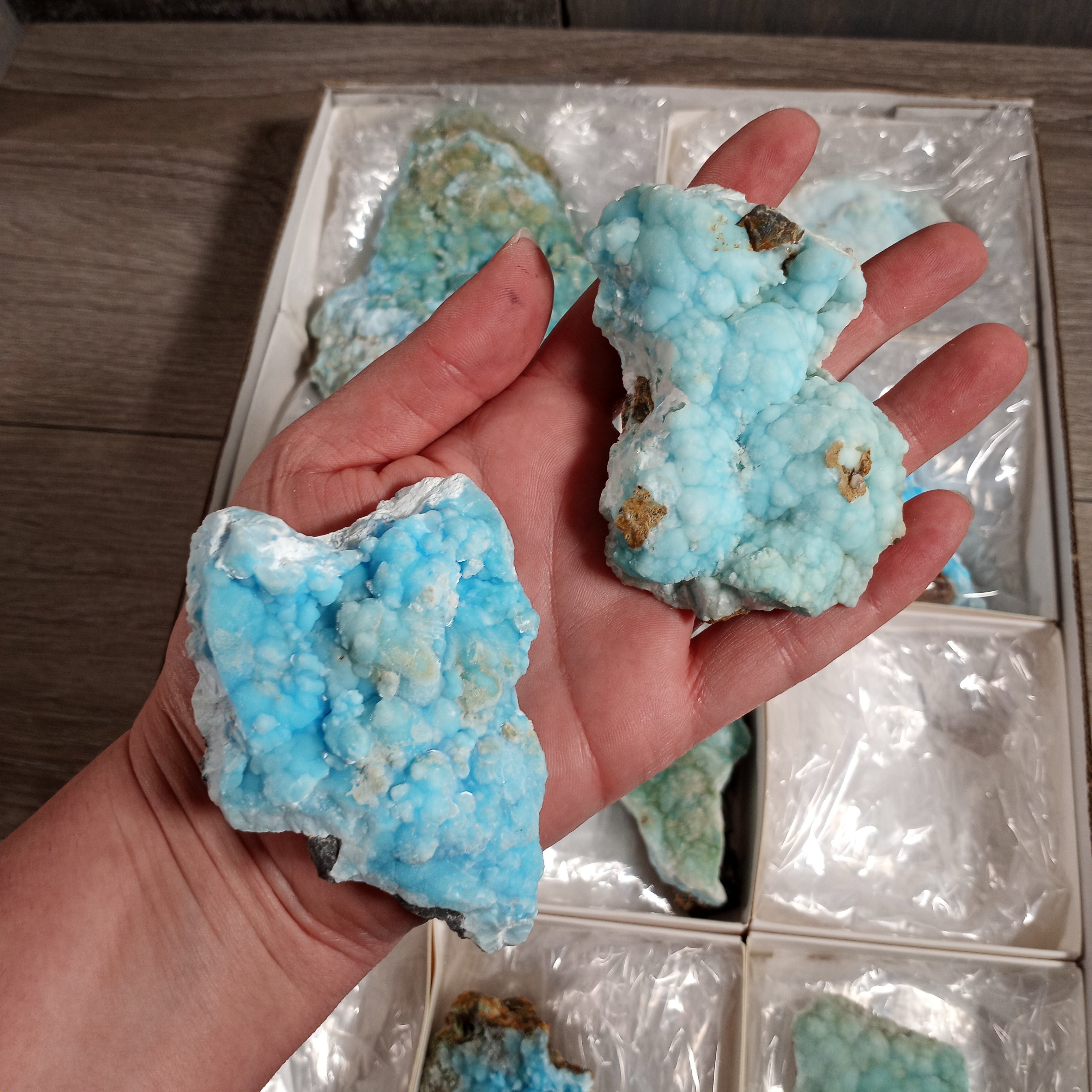 Raw Blue Aragonite Crystal Flats - Wholesale Bulk Supply