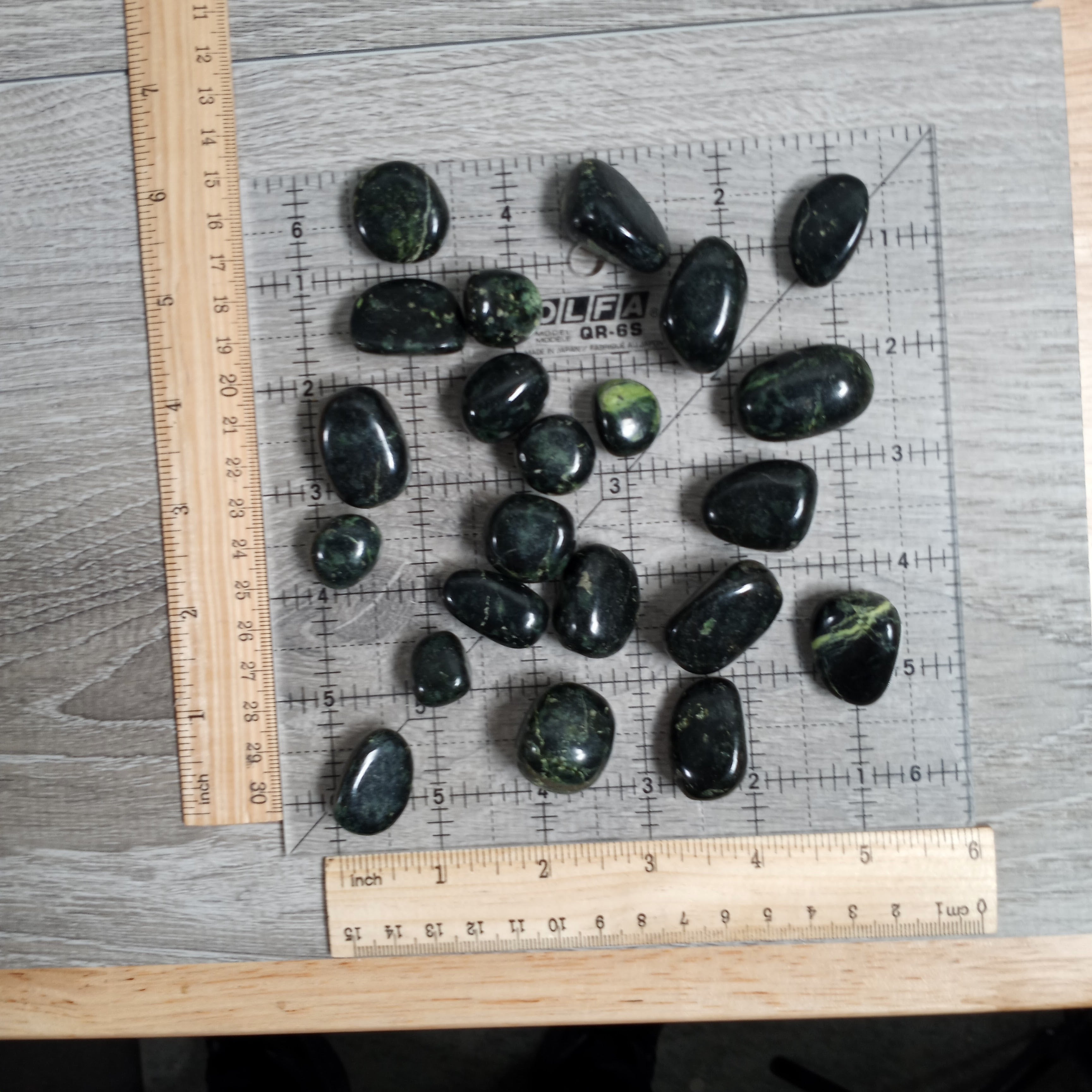 Black Nephrite Jade Tumbled Stones by the Pound from Peru