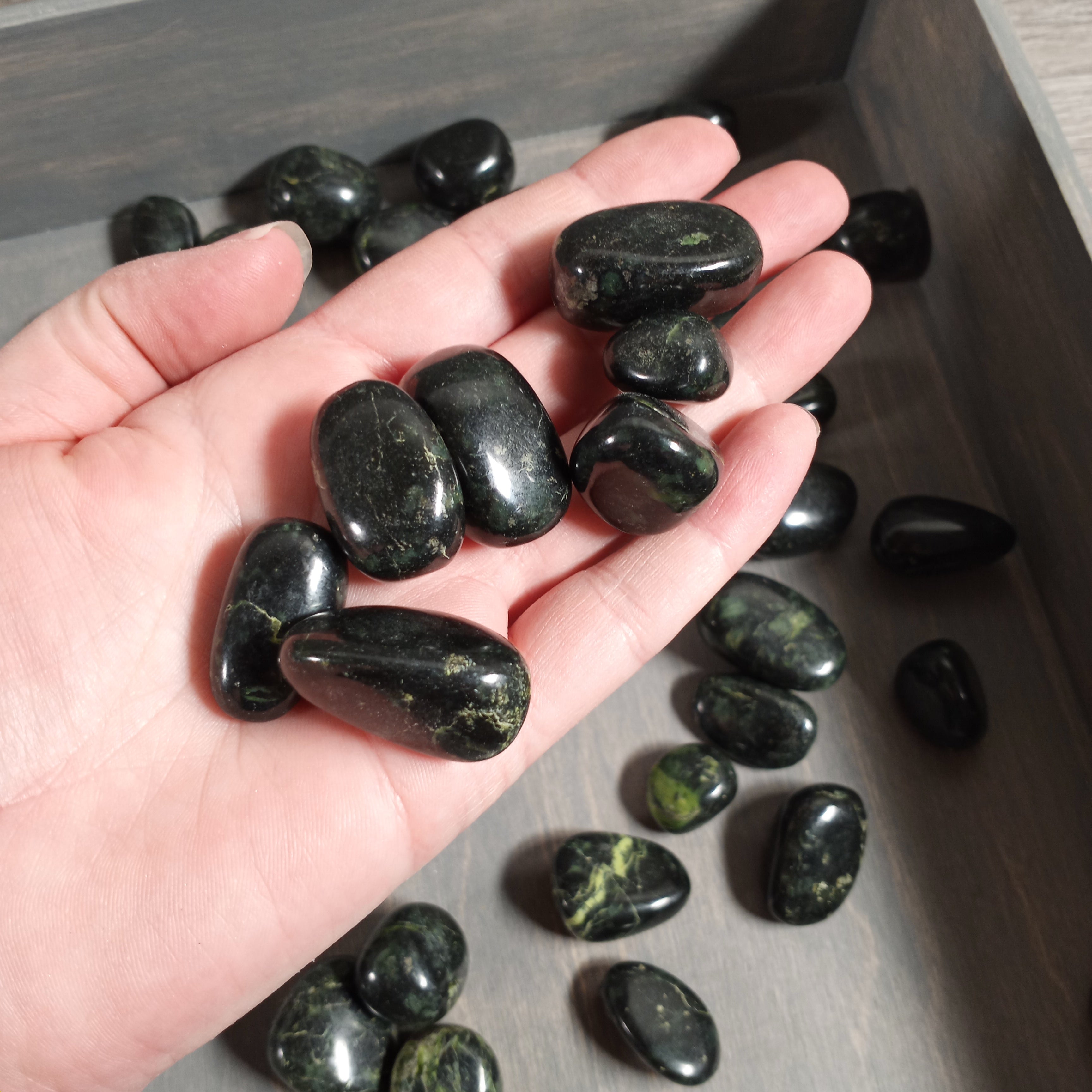 Black Nephrite Jade Tumbled by the Pound