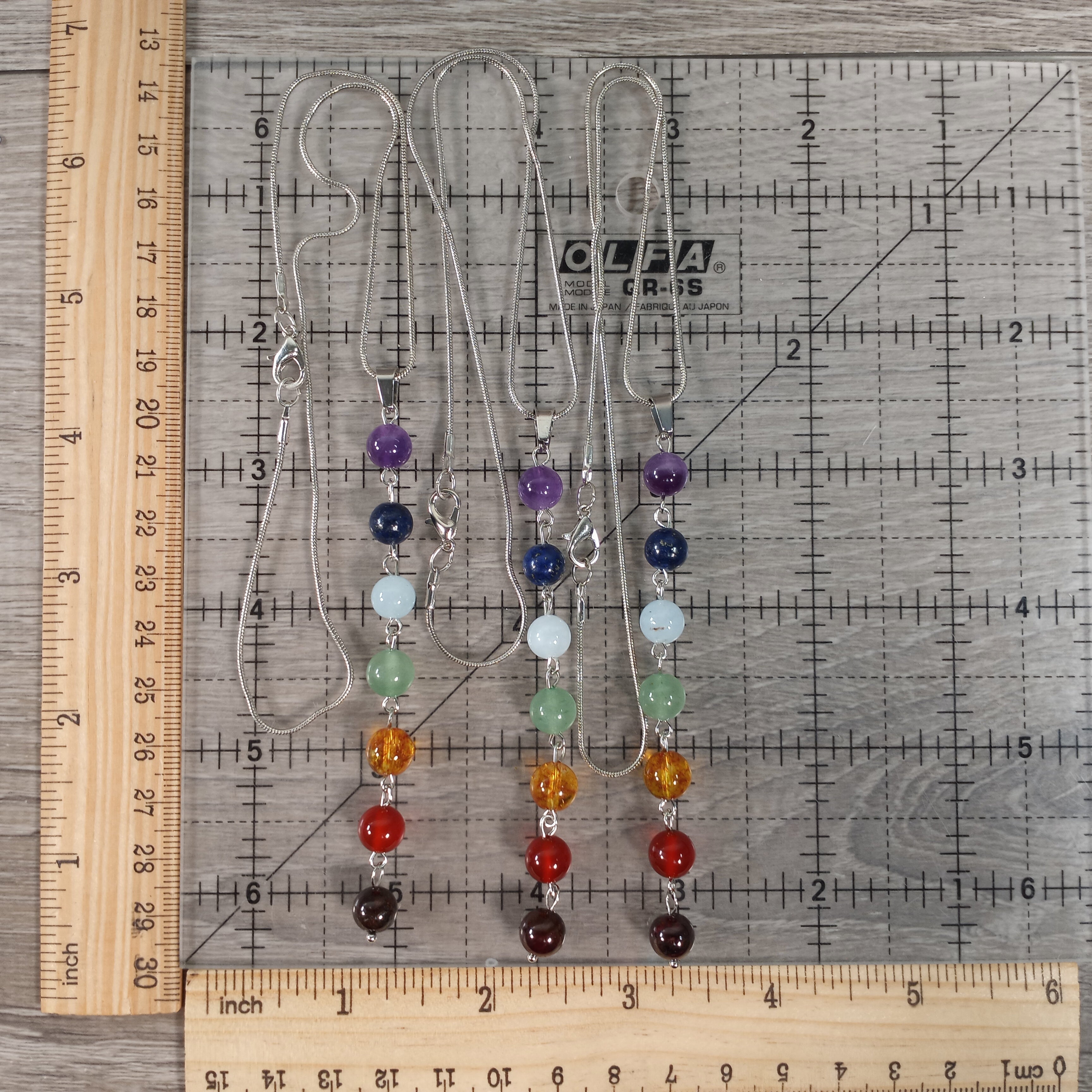 Chakra Drop Bead 8 mm Necklace